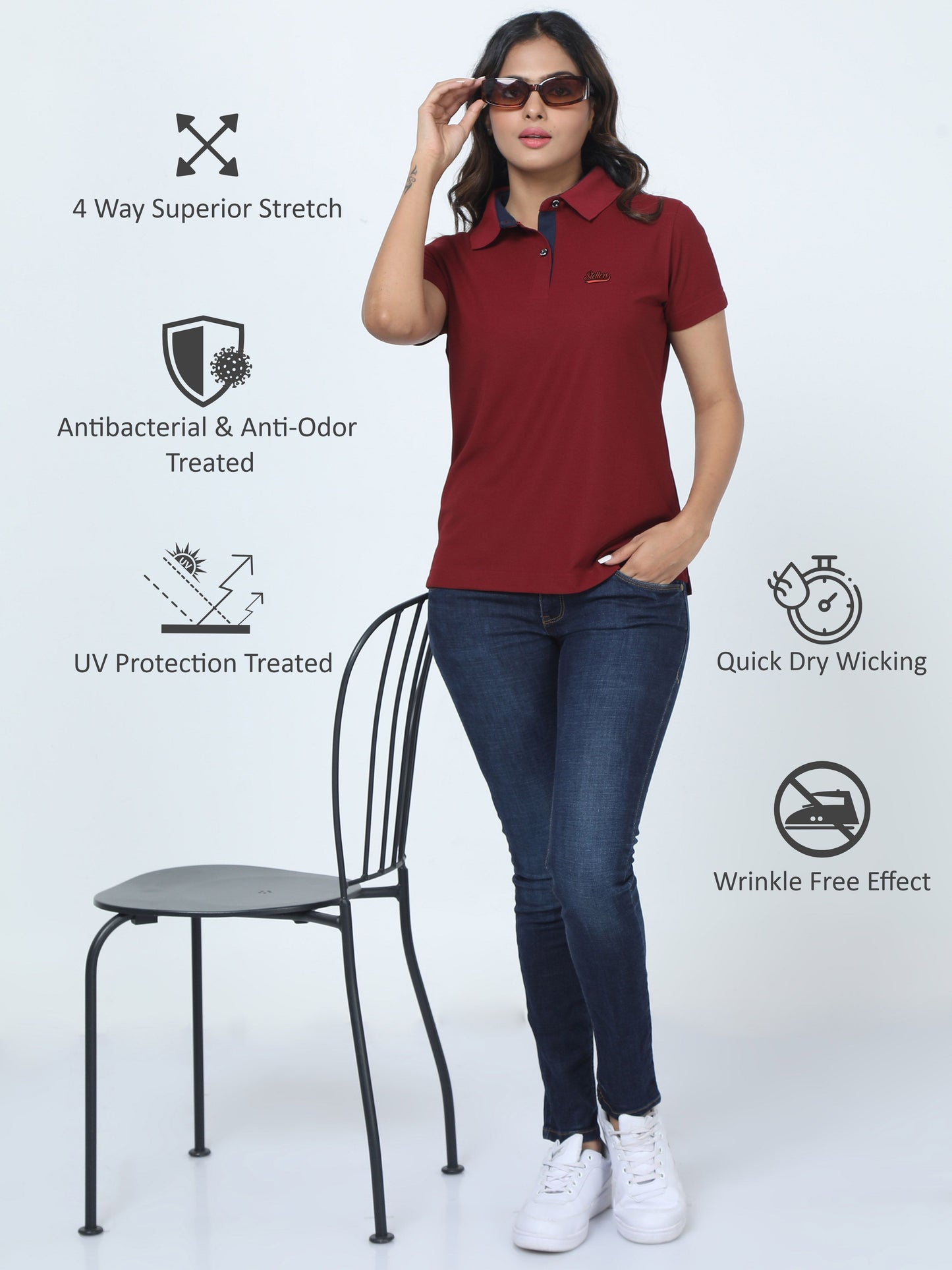Maroon Women's Signature Golf Polo T-Shirts