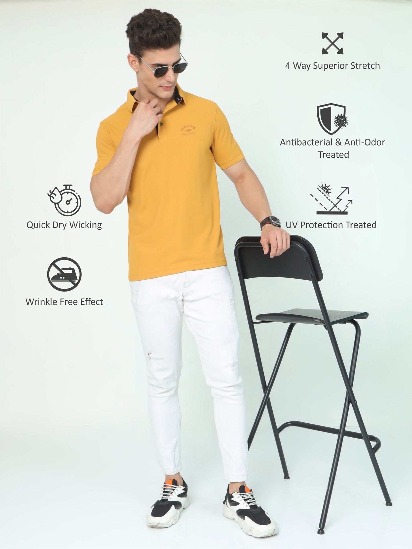 Mustard Classic Golf Polo T-Shirt