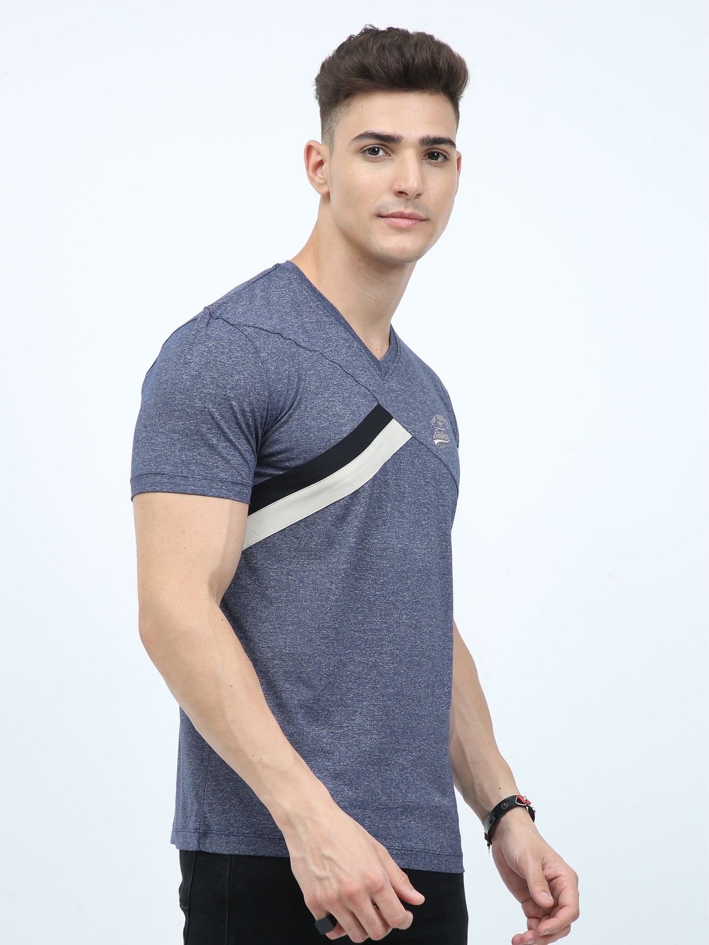 Navy Blue Premium Cotton vee neck t shirts