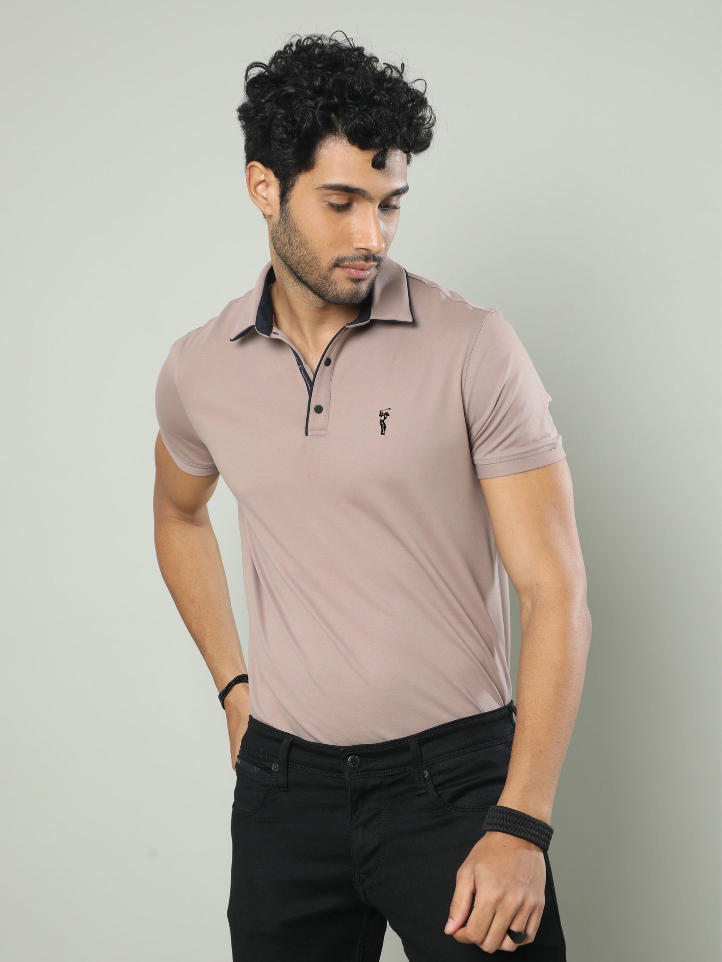 Shadow Grey Men Premium SoftBerry PQ Polo T-Shirt