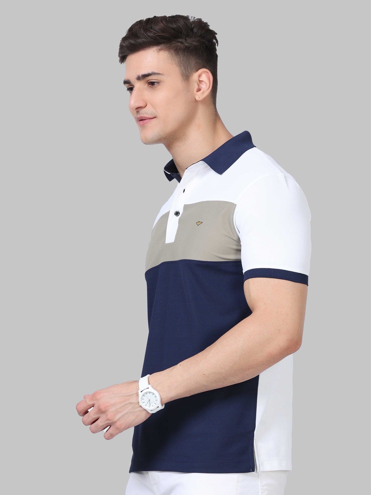 Center Panel Golf Polo T Shirt for Men