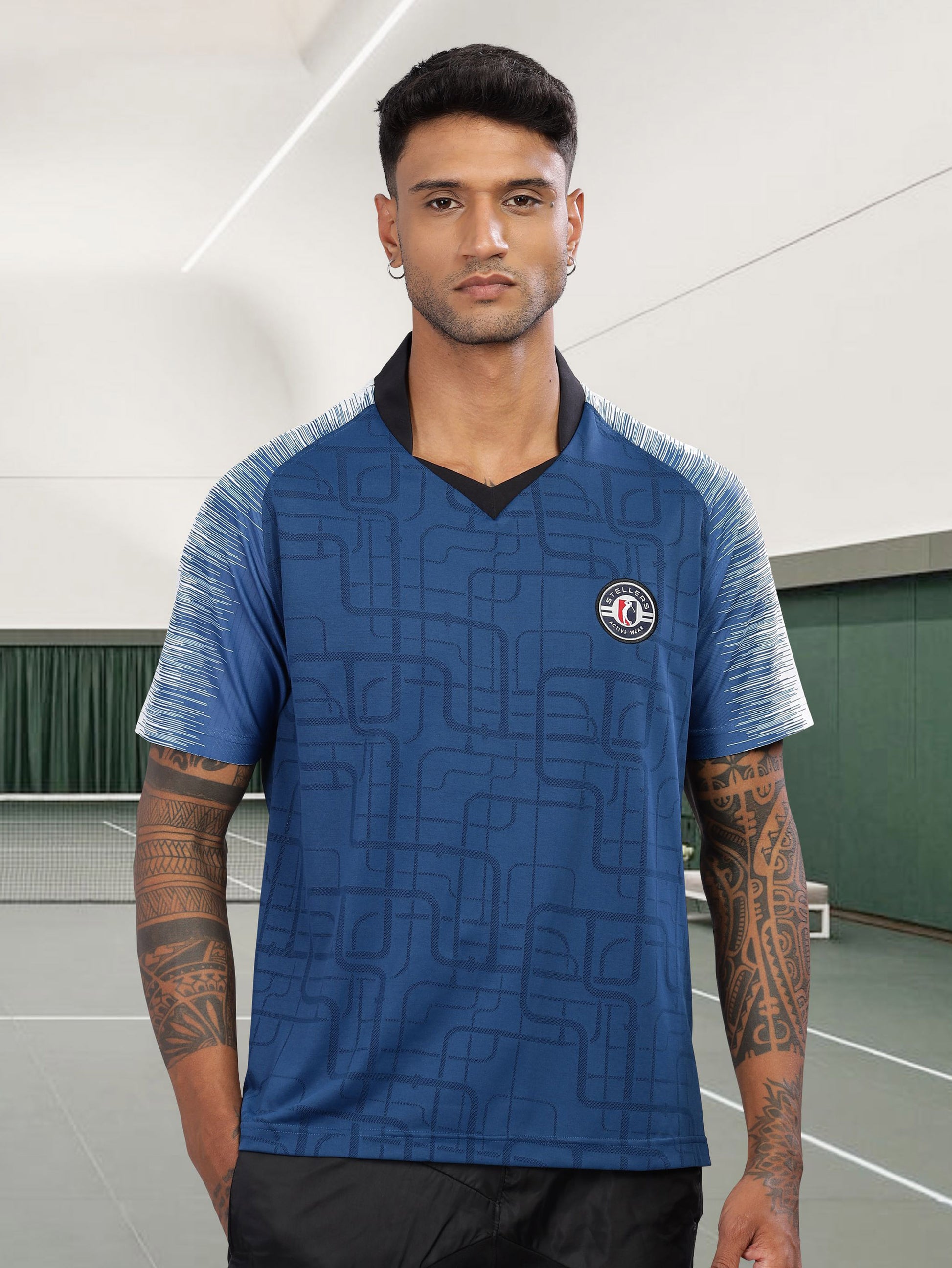 Blue Men’s Printed Active Wear t shirts for men