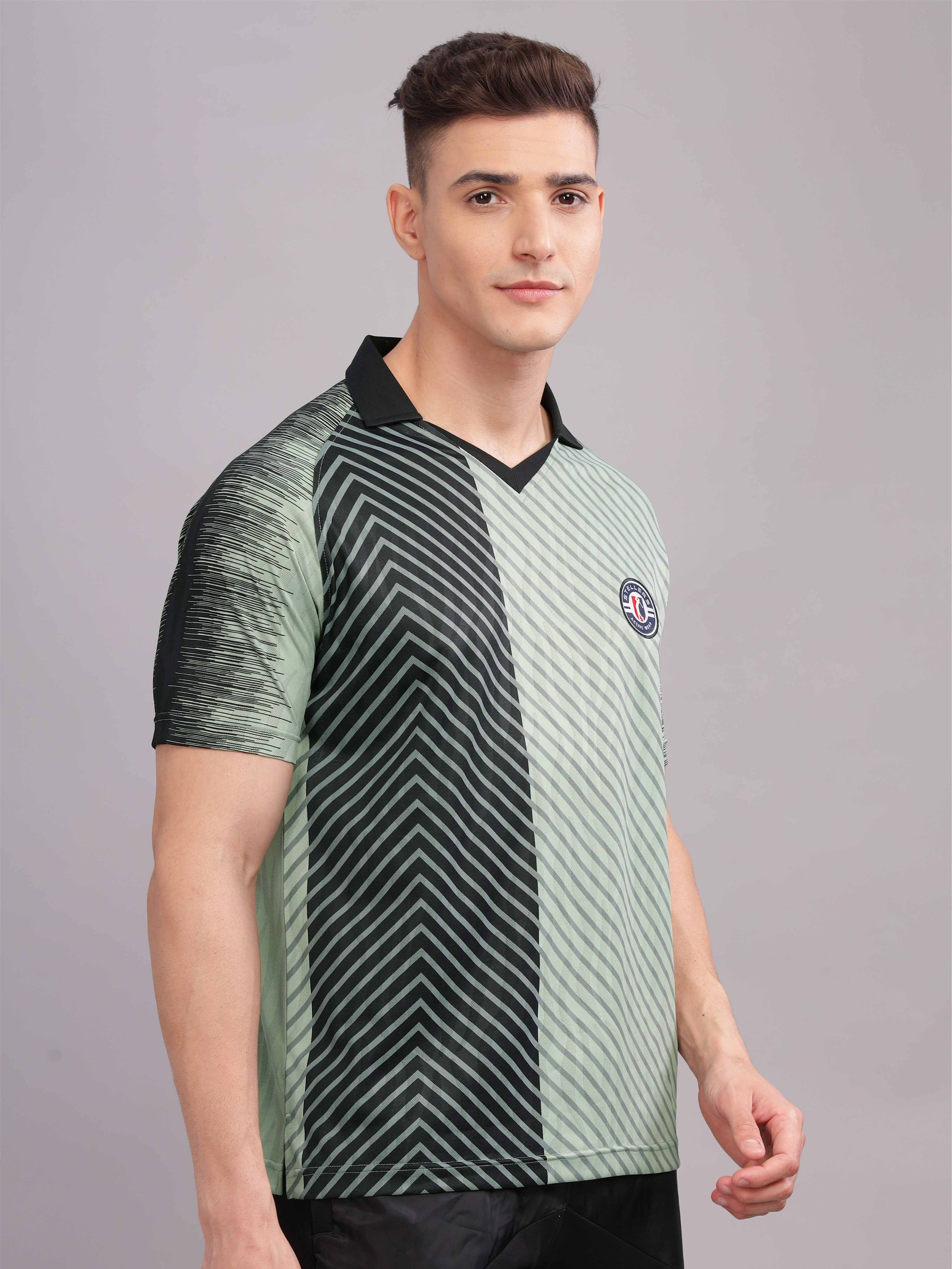 Green Men’s Printed Active Wear T Shirts for Men