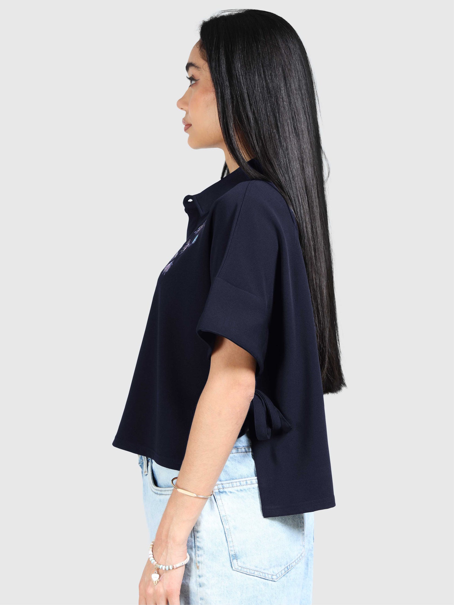 Women Boxy Fit Batwing Sleeve Shirt | Feather Touch Feel | Breathable | Wrinkle Free | Lightweight |