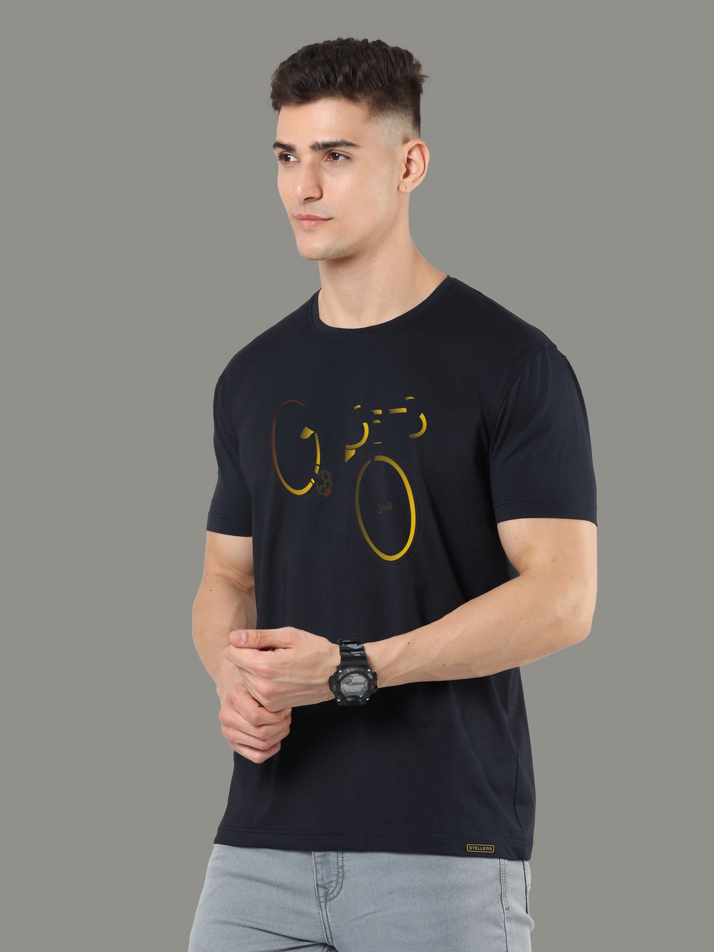 Black Men's Round Neck T Shirts