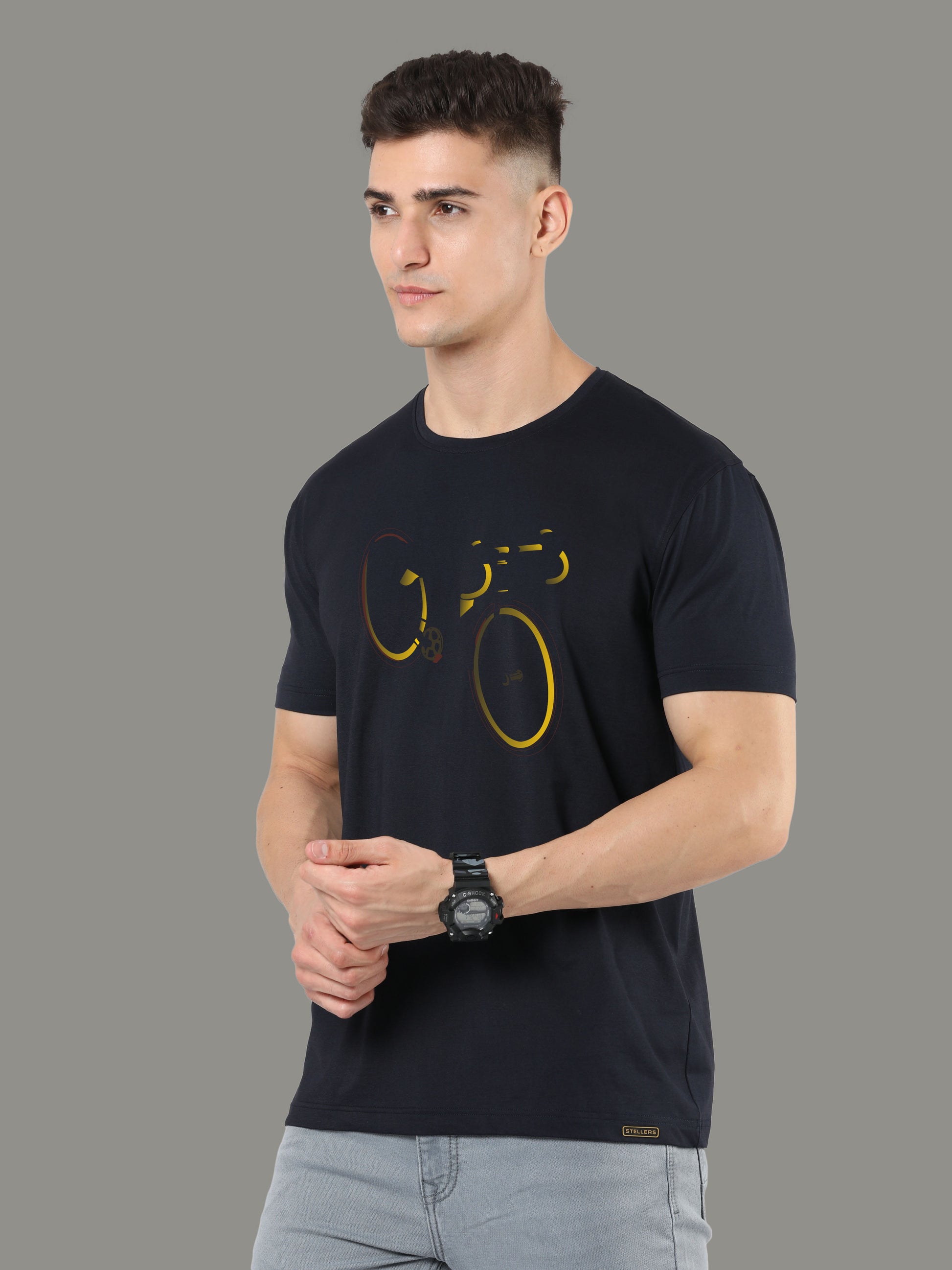 Black Men's Round Neck T Shirts