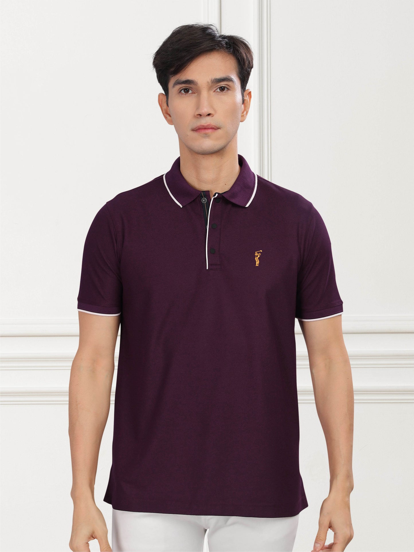 Raspberry Men's Tipping Polo T-Shirt