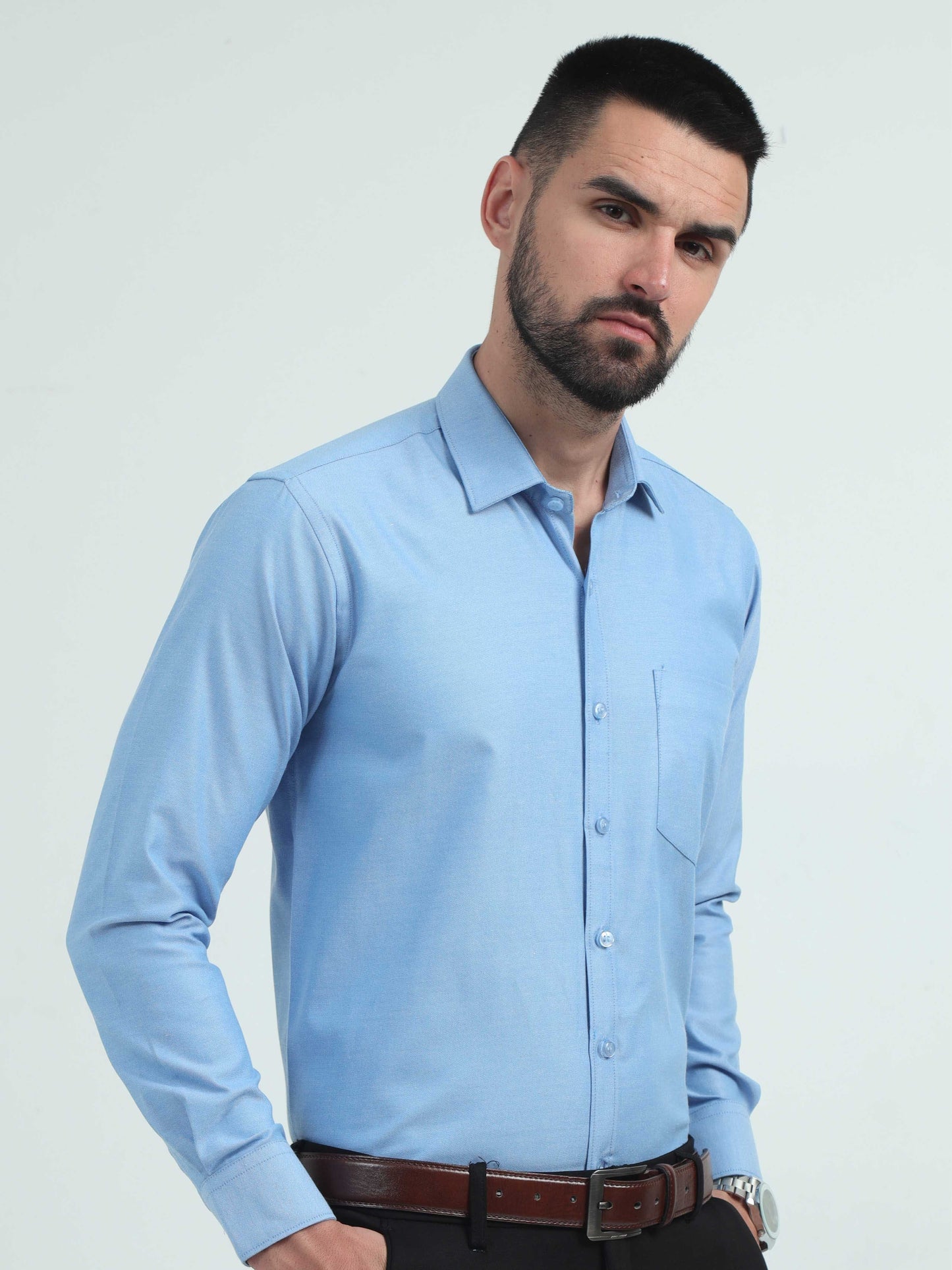 Bright Blue Men's Premium Oxford Office Formals