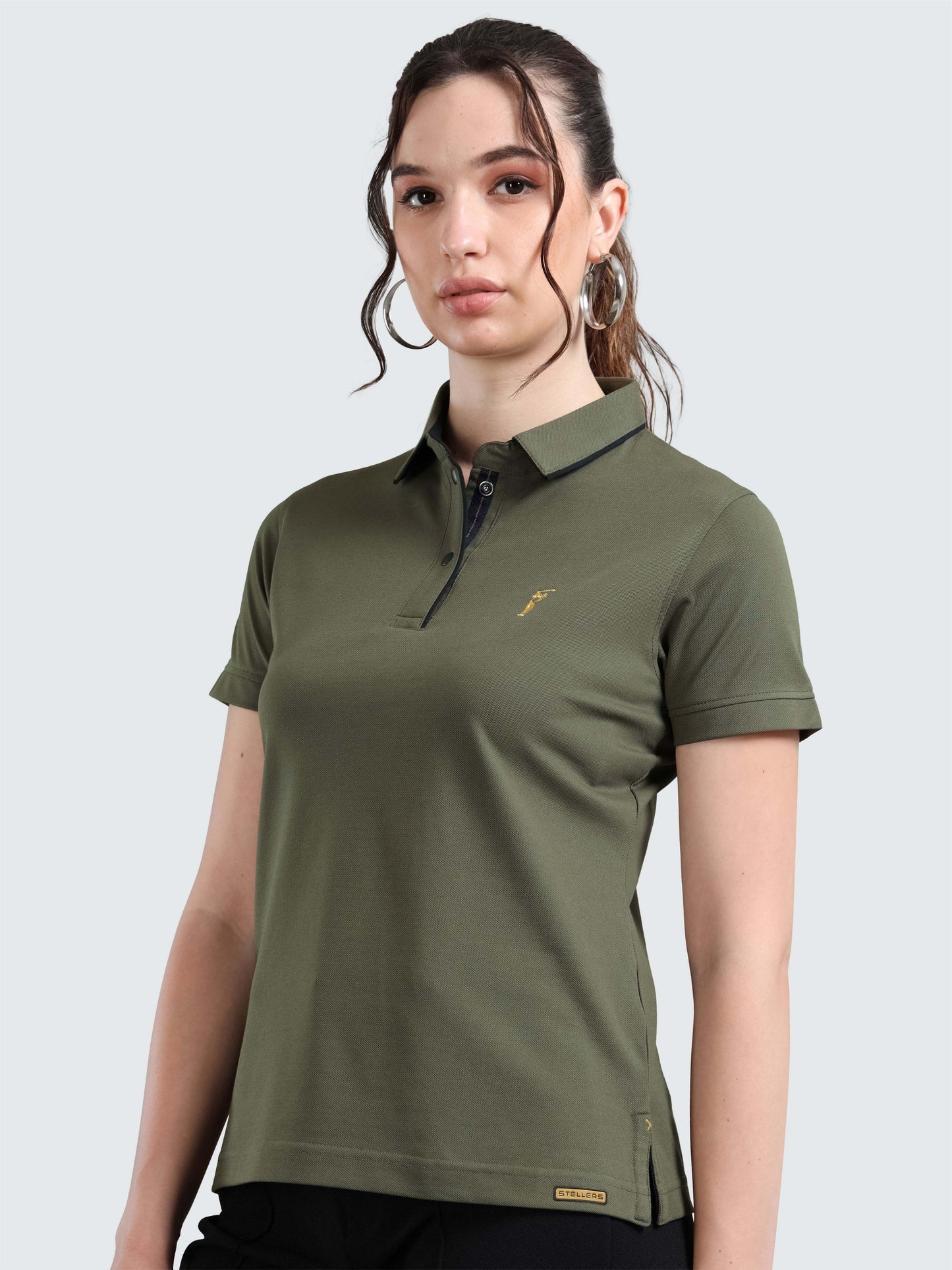 Olive Women Premium SoftBerry PQ Polo T-Shirt