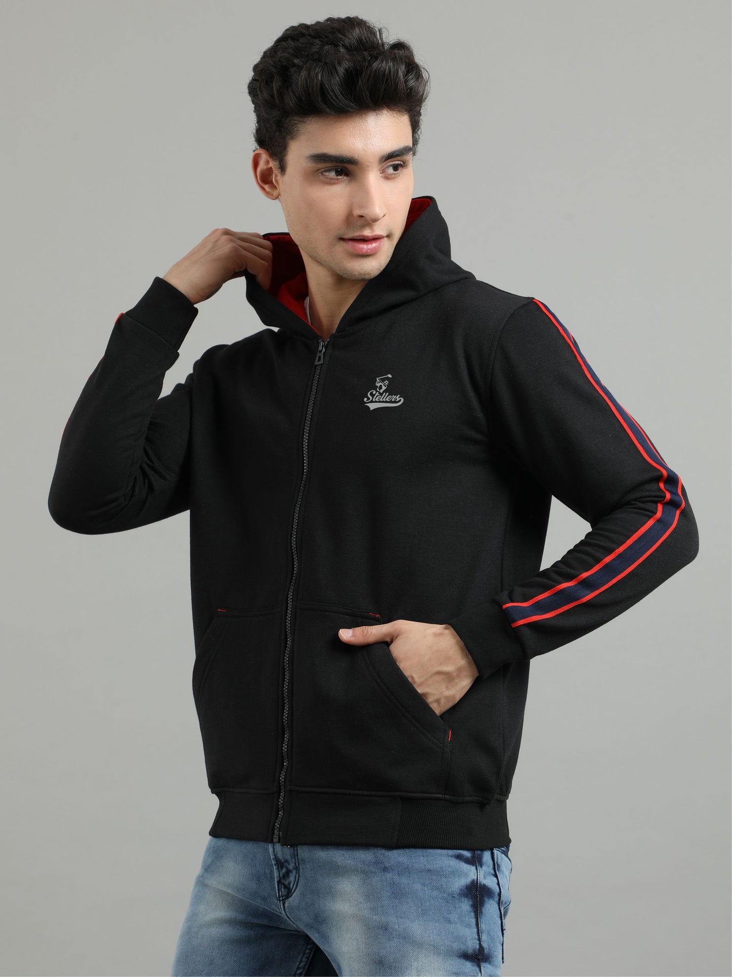 Men's Black Zipper Hoodies