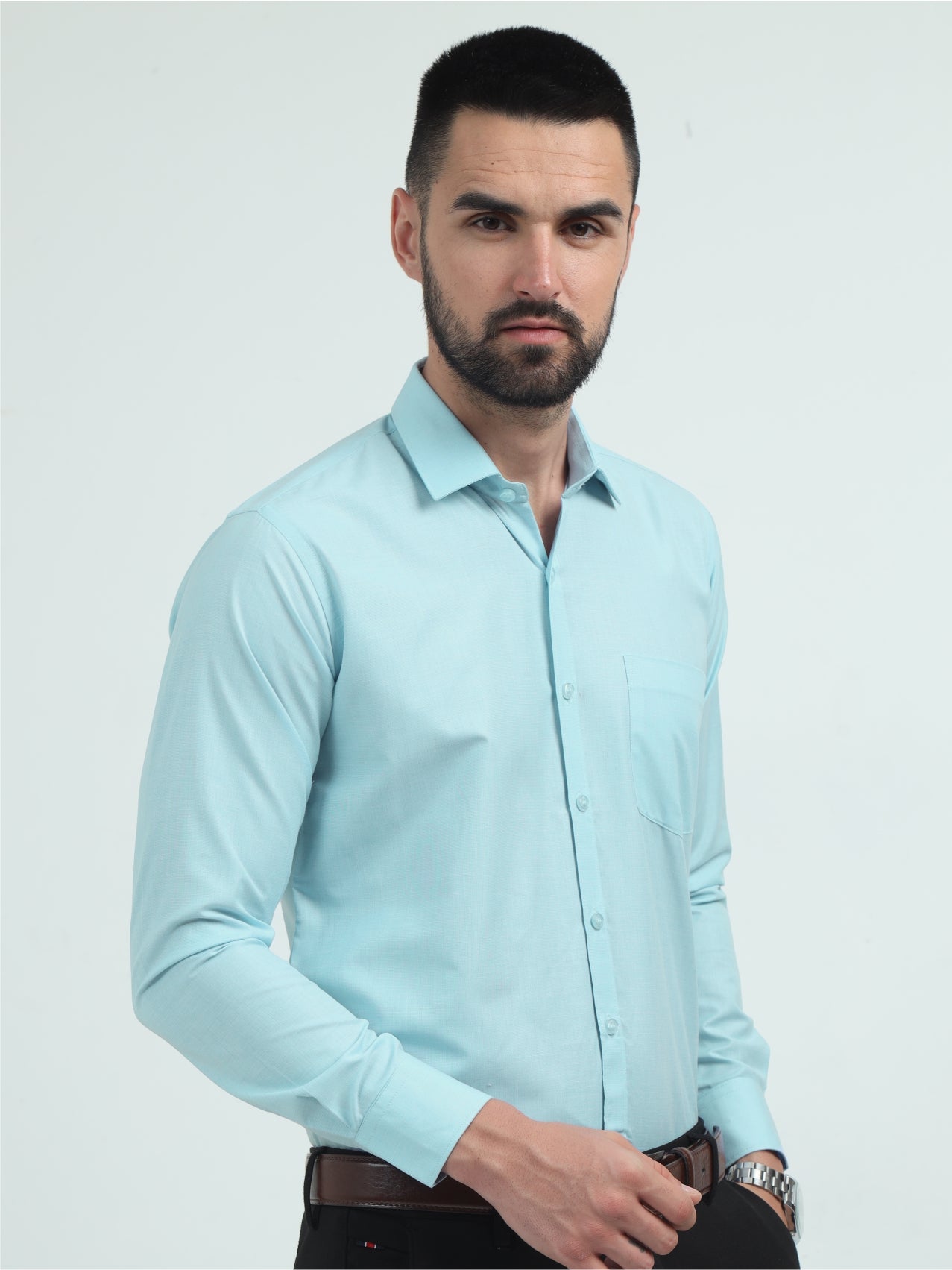 Ice Blue  Men's Premium Filla Fill Office Formals