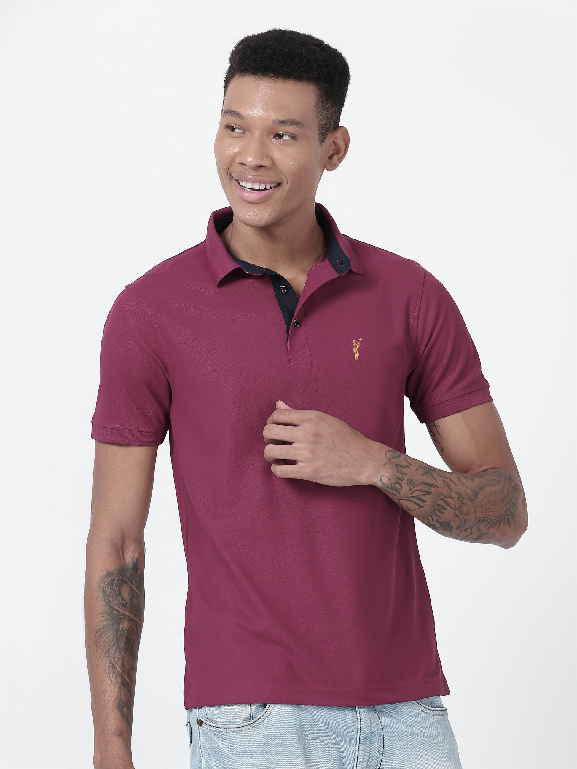 Megenta Polo T Shirt for Men