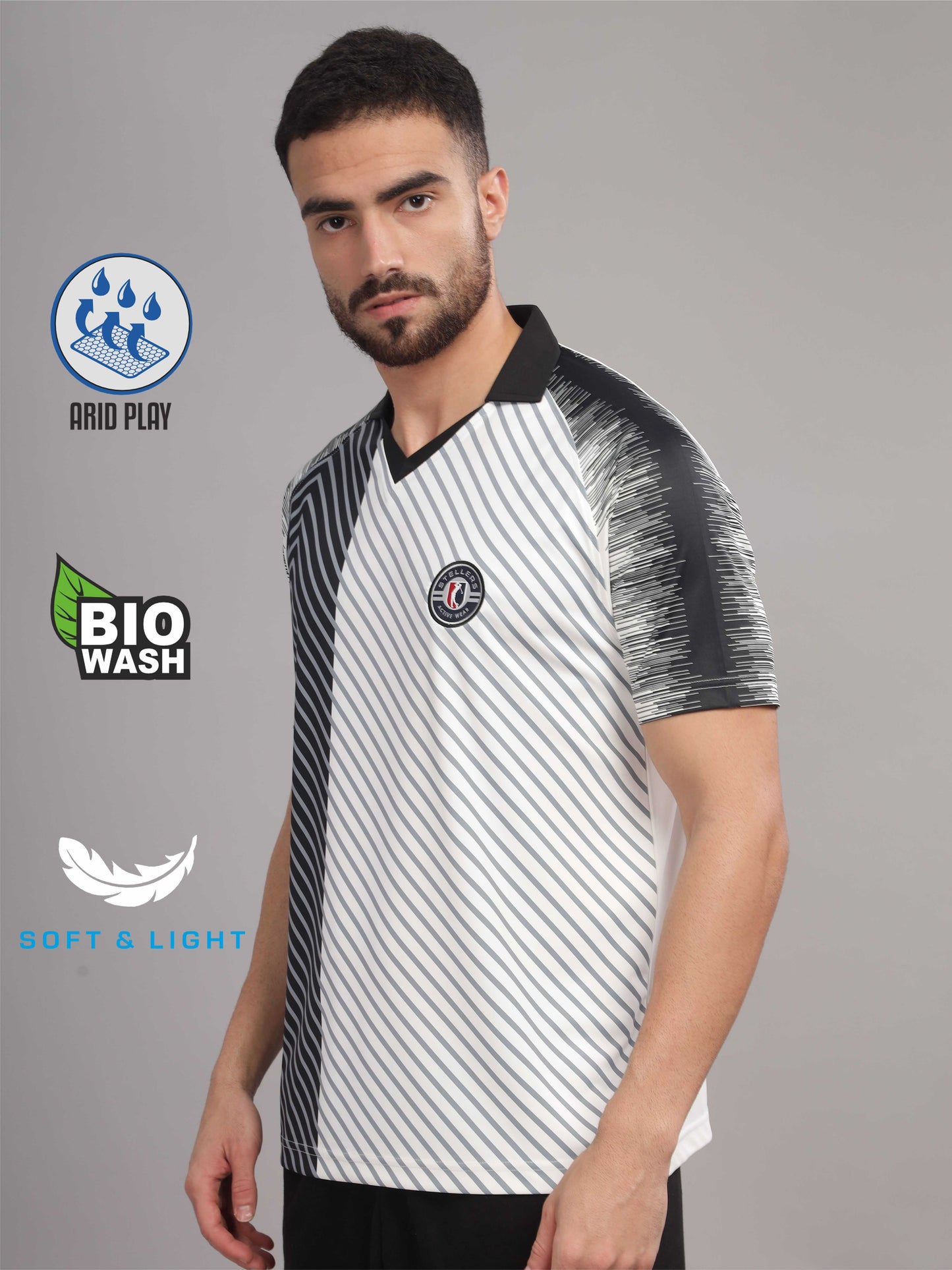 Black Men's Regular Fit Active Wear T Shirt