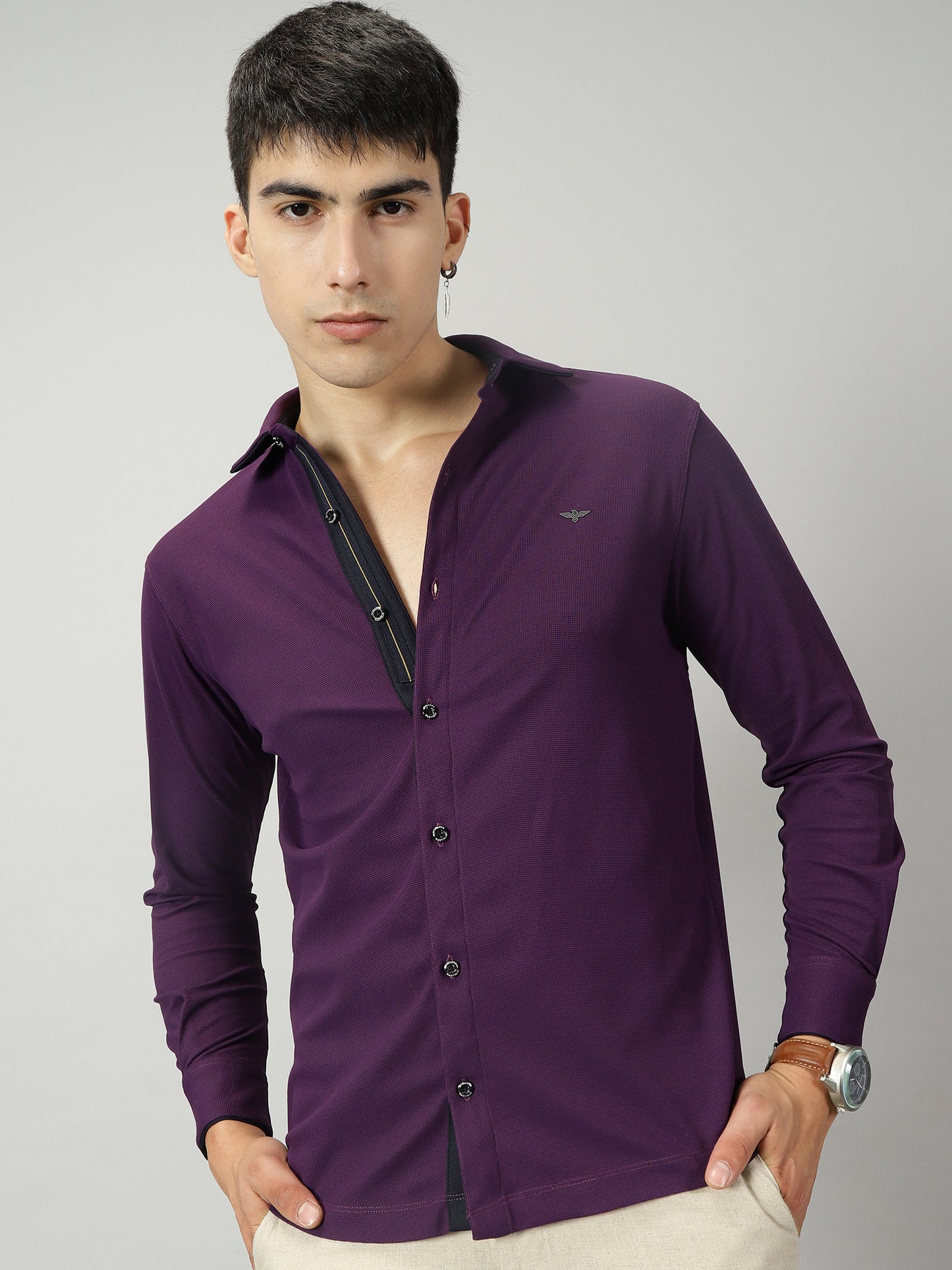 Men's Premium Knitted Shirts-Mulberry