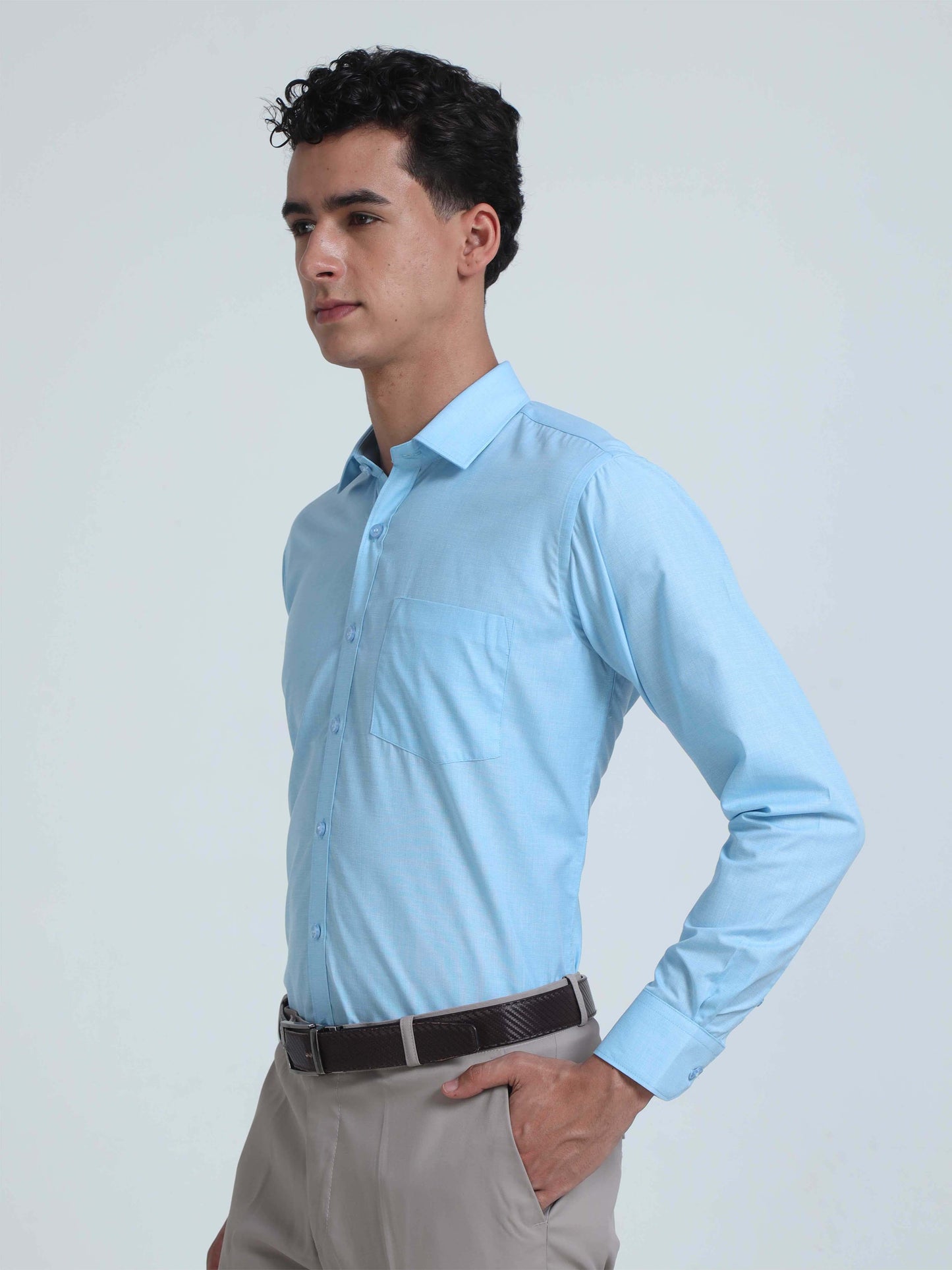Sky Blue  Men's Premium Filla Fill Office Formals