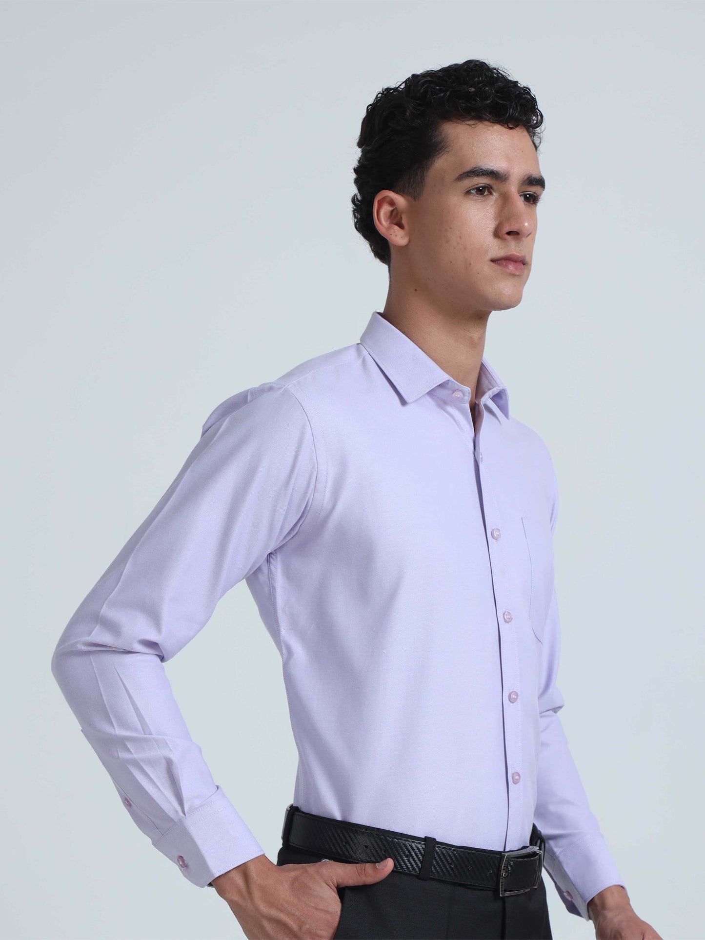 Light Purple Men's Premium Oxford Office Formals-Plus Size