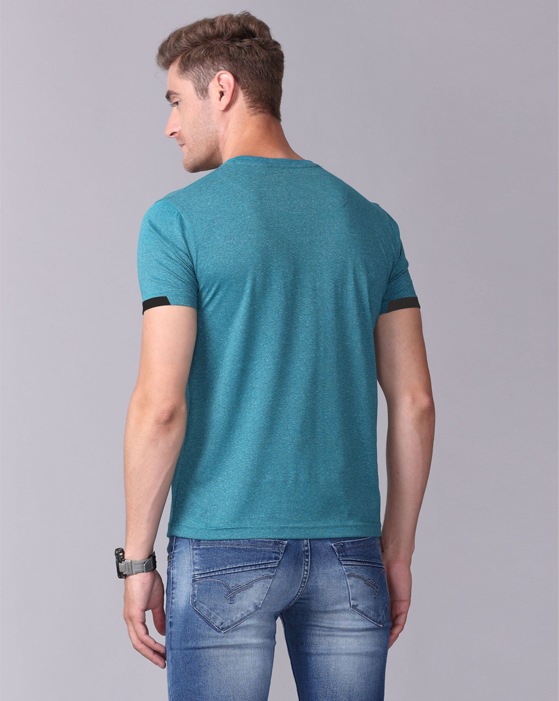 Jade Green Men's Round Neck T Shirt