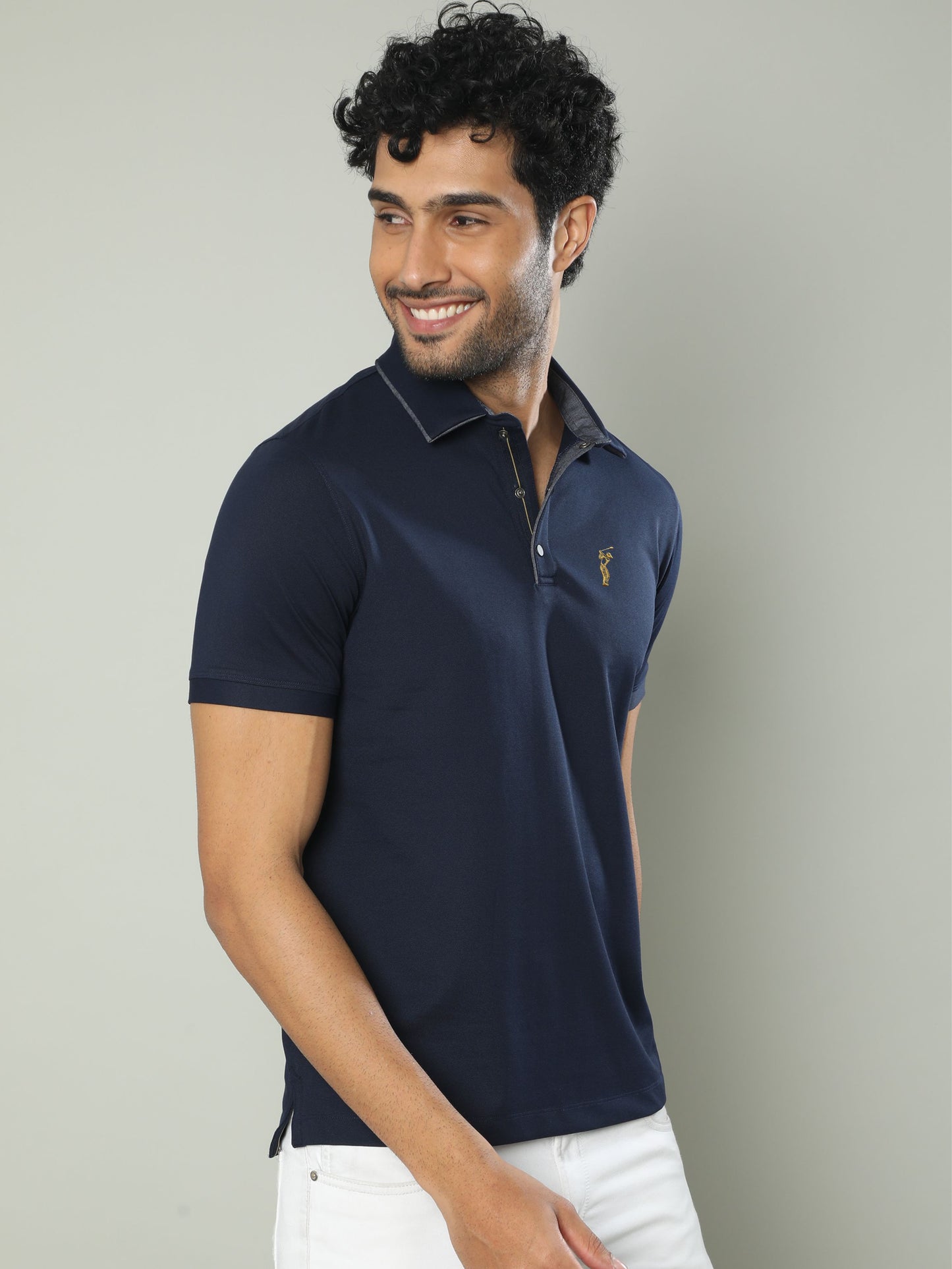 Navy Blue Men Premium SoftBerry PQ Polo T-Shirt