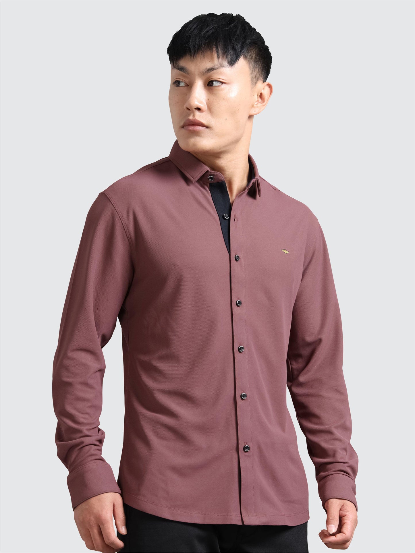 Mauve Men's Premium Nano-Dry Shirt | Stretchable | Wrinkle-Resistant |