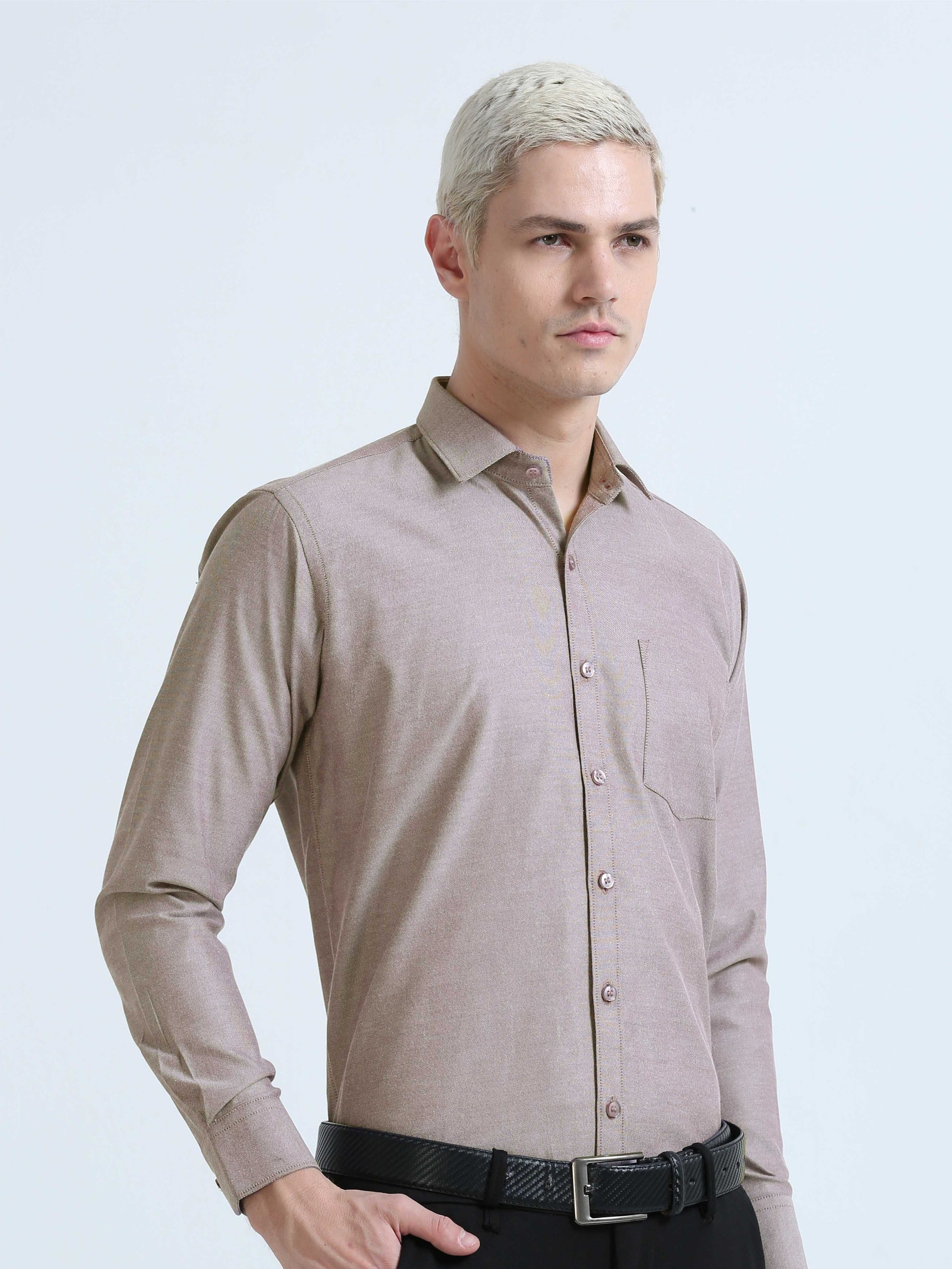 Wine Strom Oxford Formal Shirt for Men 