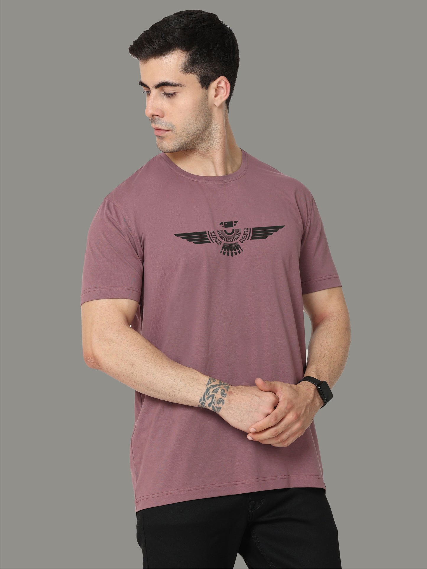 Grape Men's Crew Neck T-Shirts Tribal