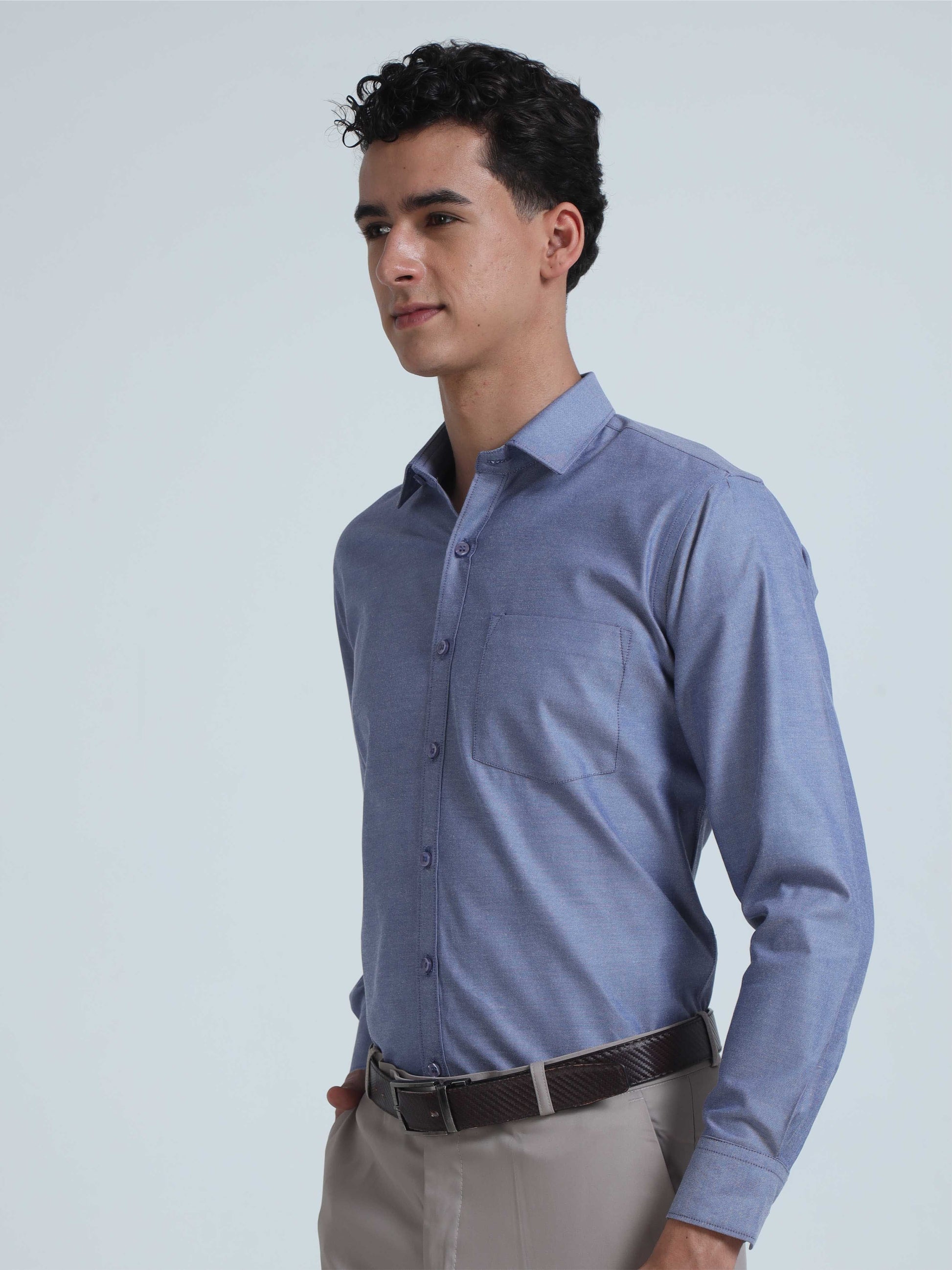 Deep Blue Oxford Formal Shirts for Men