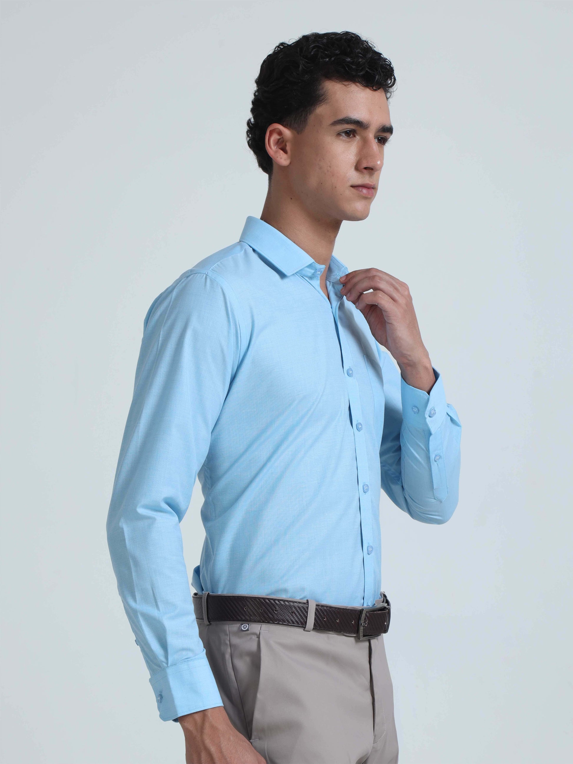 Sky Blue Filla Fill Shirt-Plus Size for Men