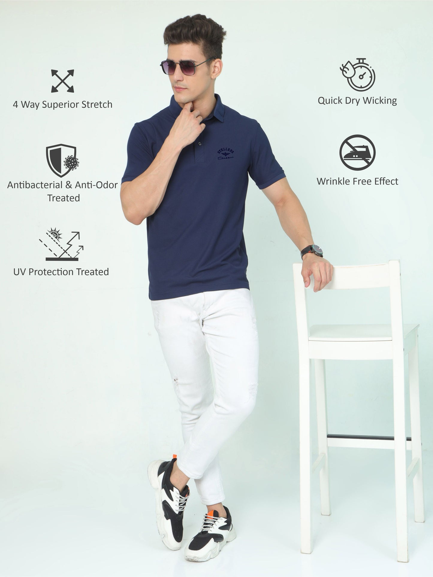 Navy Blue Classic Golf Polo T-Shirt