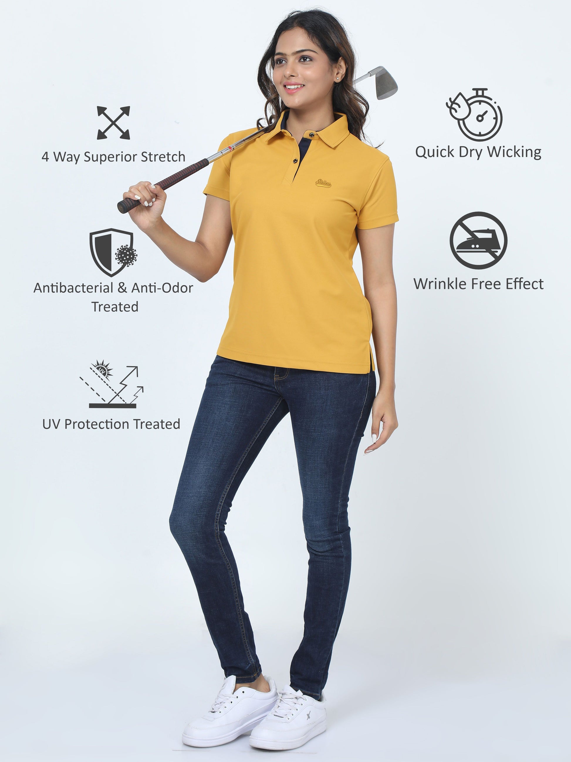 Mustard Women's Golf polo t shirts 