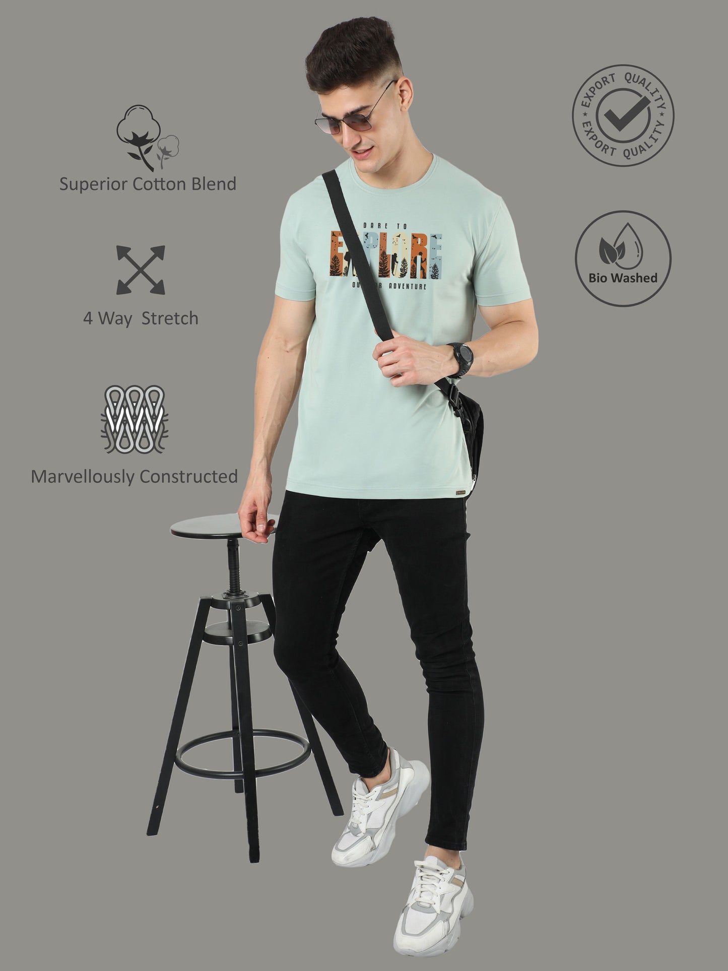 Ocean Green Men’s Round Neck T Shirts