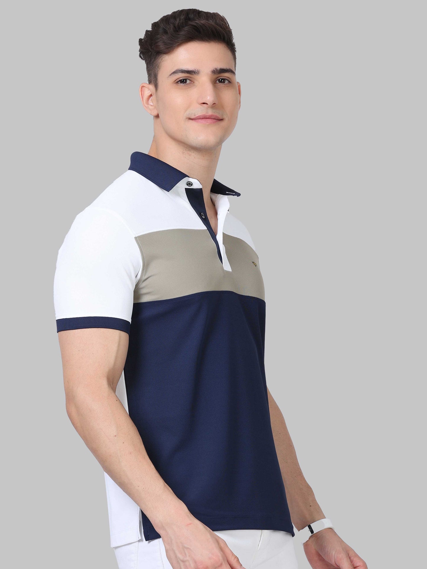 Center Panel Golf Polo T Shirt for Men