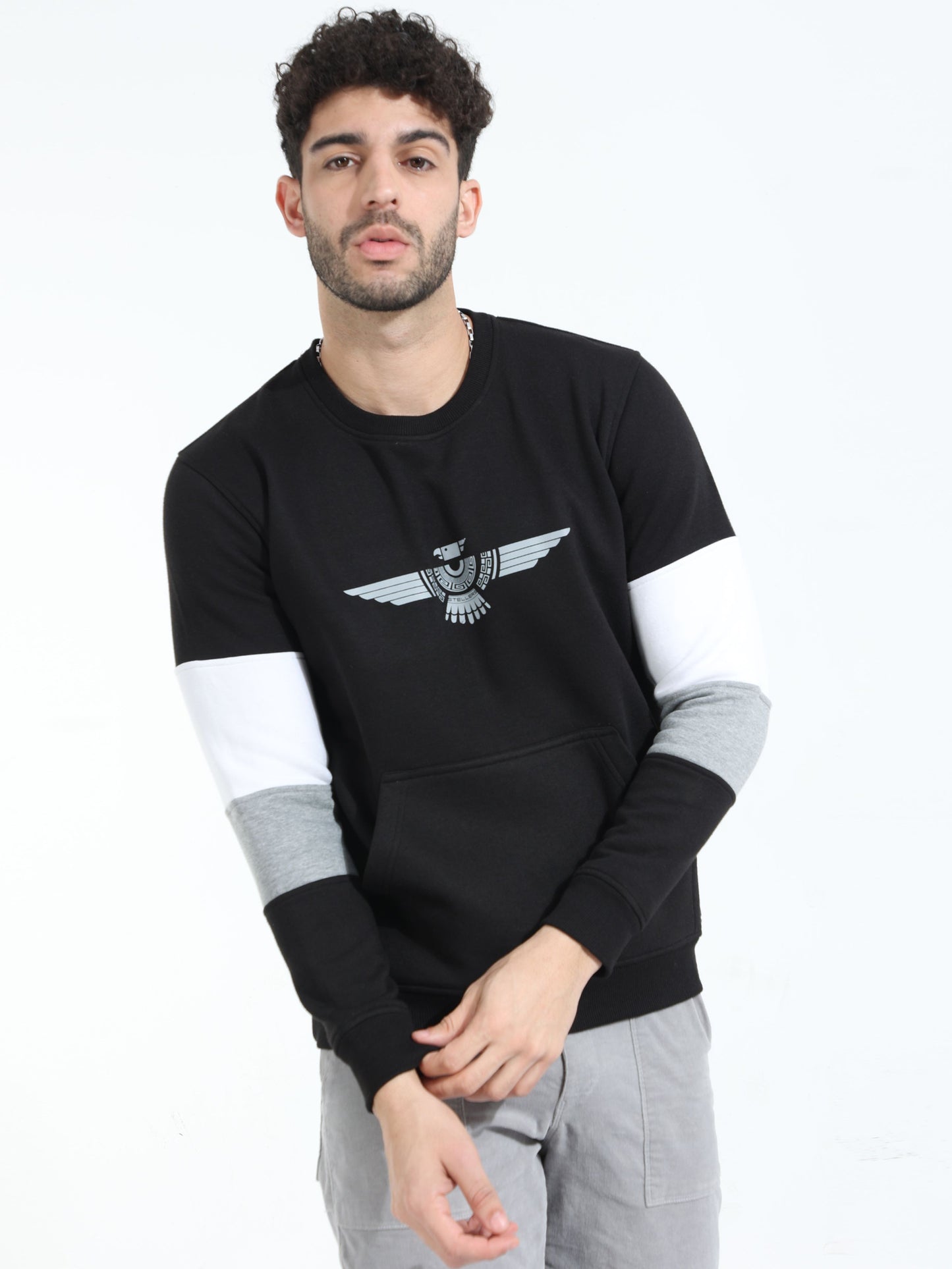 Black Men's Crew Neck Sweatshirt
