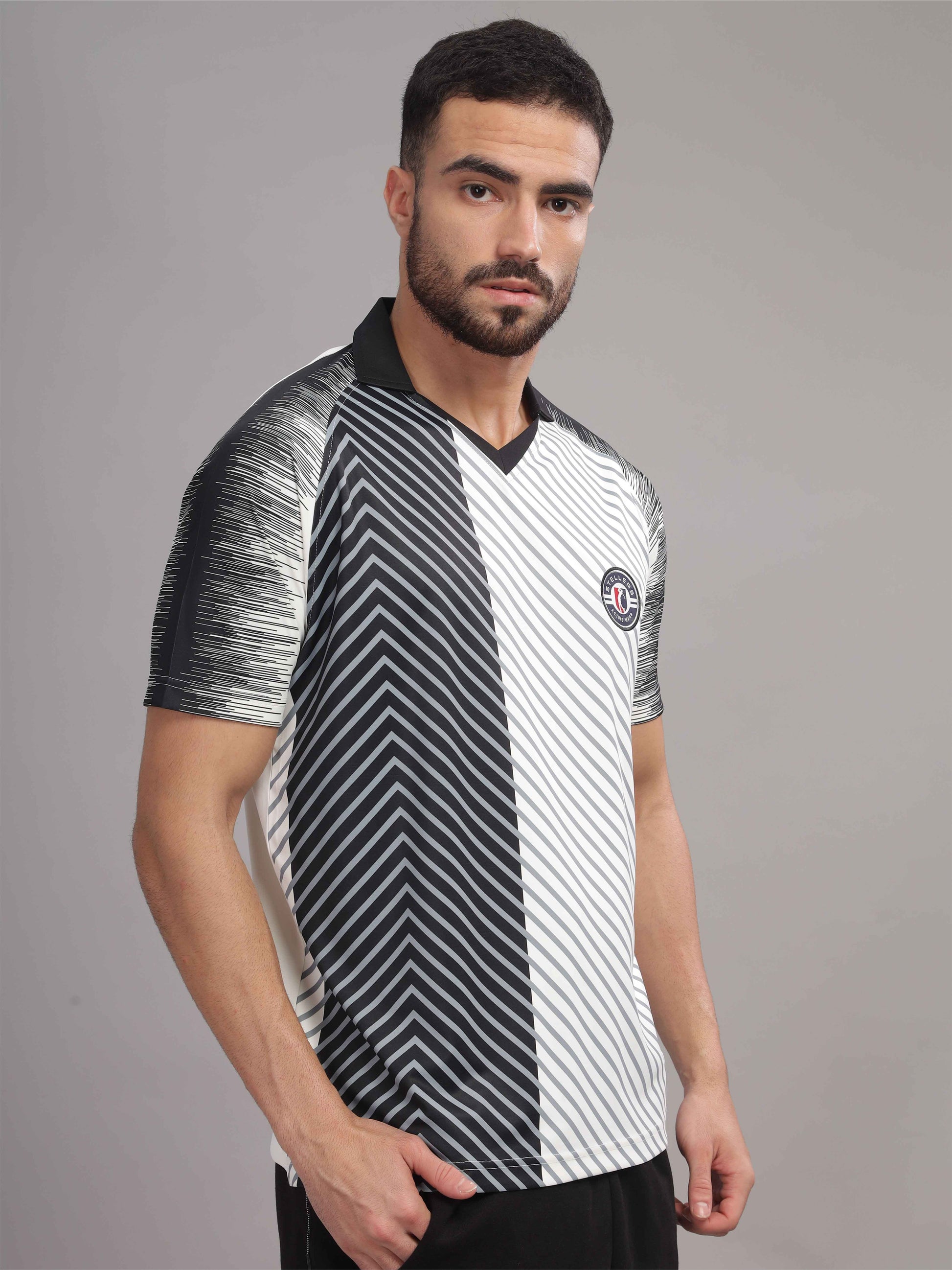 Black Men's Regular Fit Active Wear T Shirt