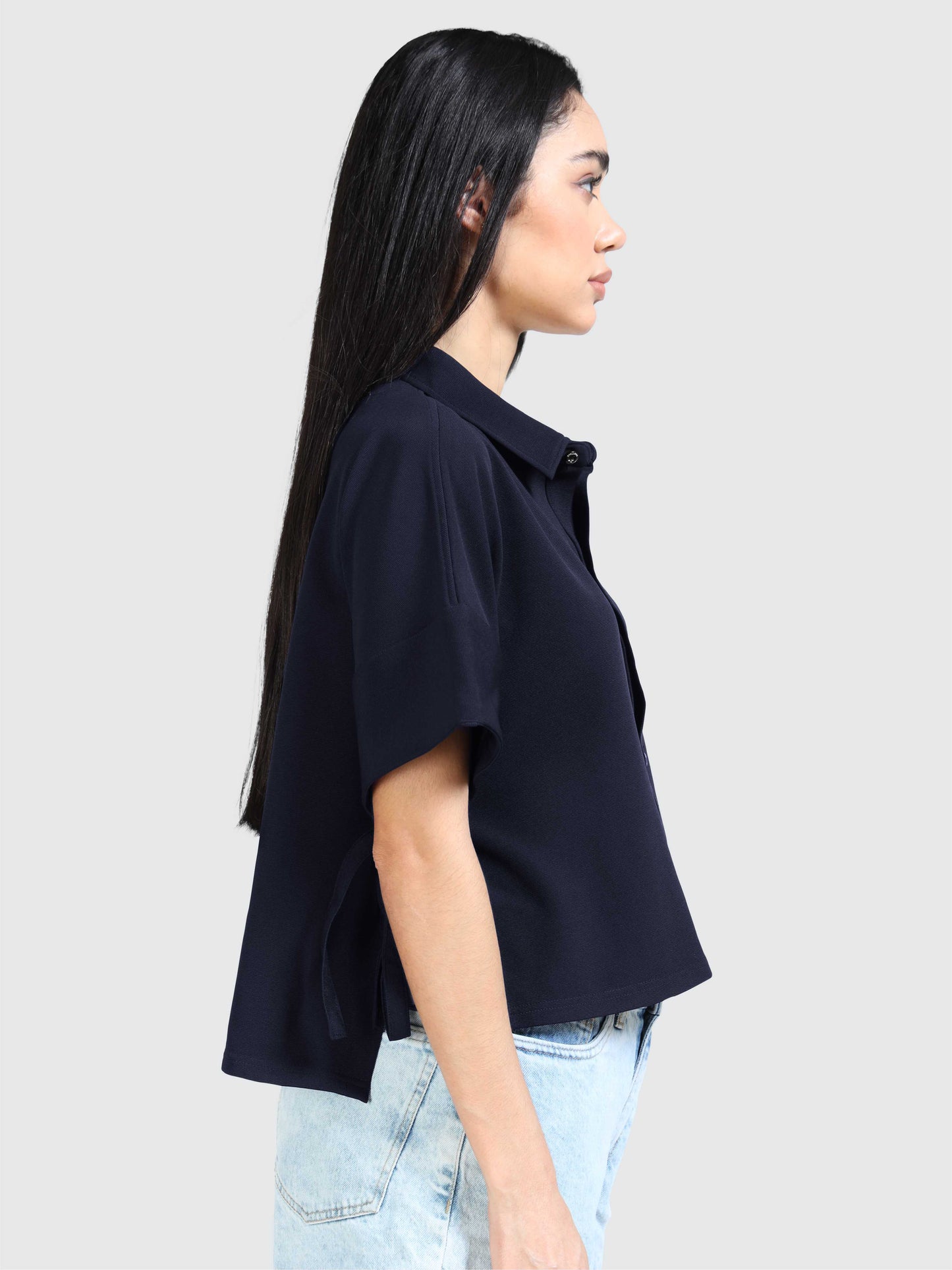 Women Boxy Fit Batwing Sleeve Shirt | Feather Touch Feel | Breathable | Wrinkle Free | Lightweight |