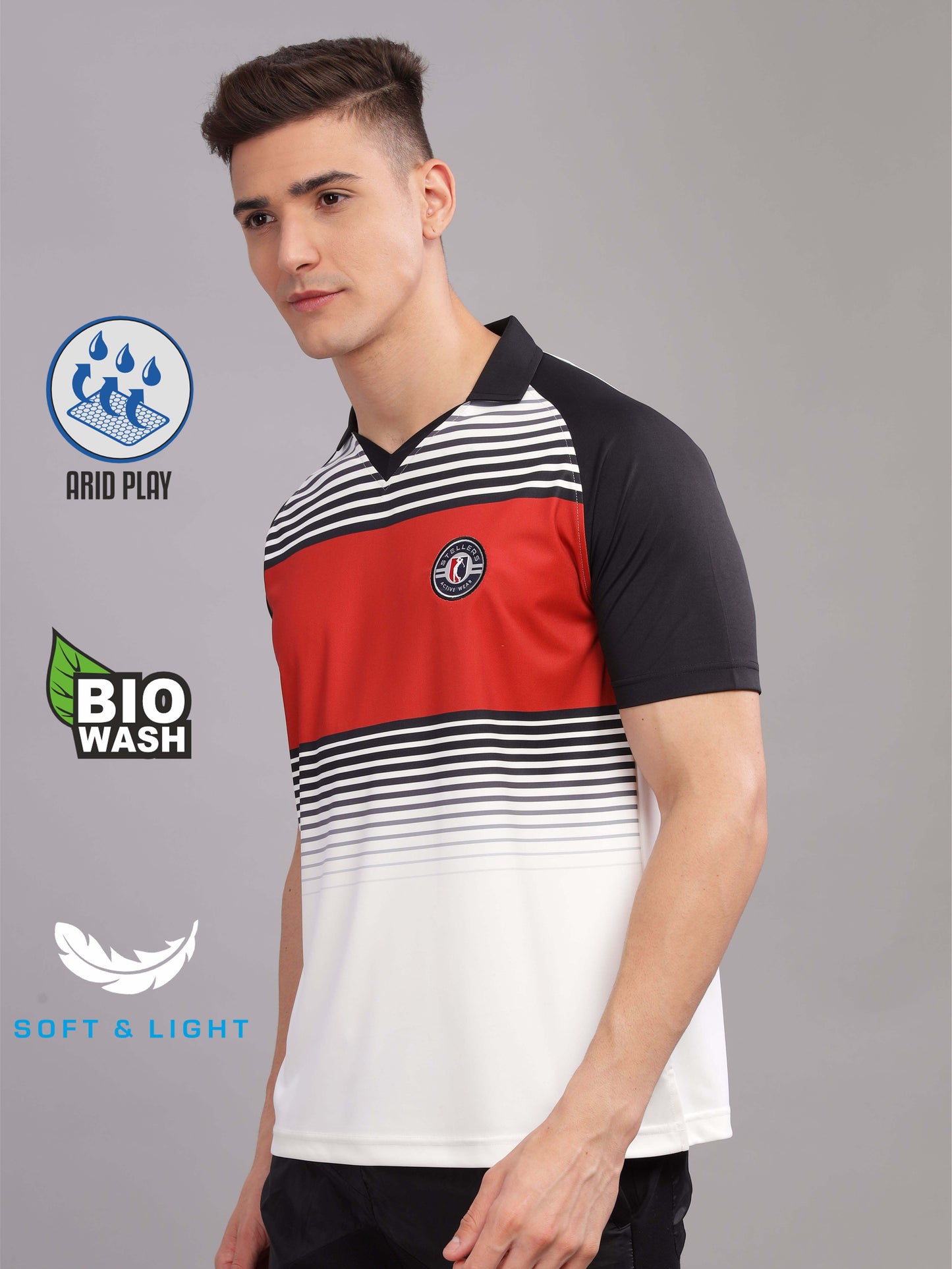 Red Regular Fit Men's Active Wear T Shirt