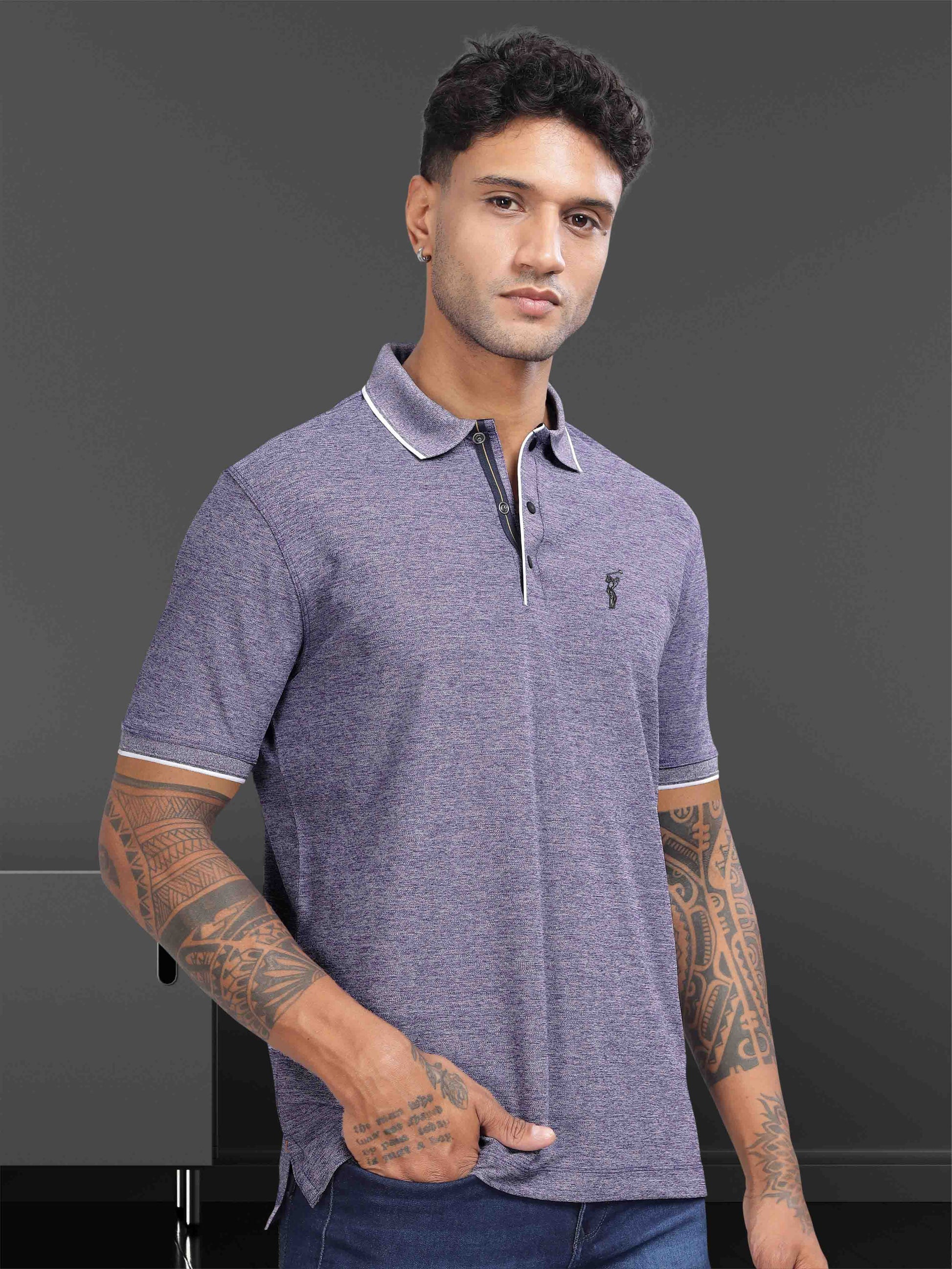 Purple Mist Men's Tipping Polo T-Shirt