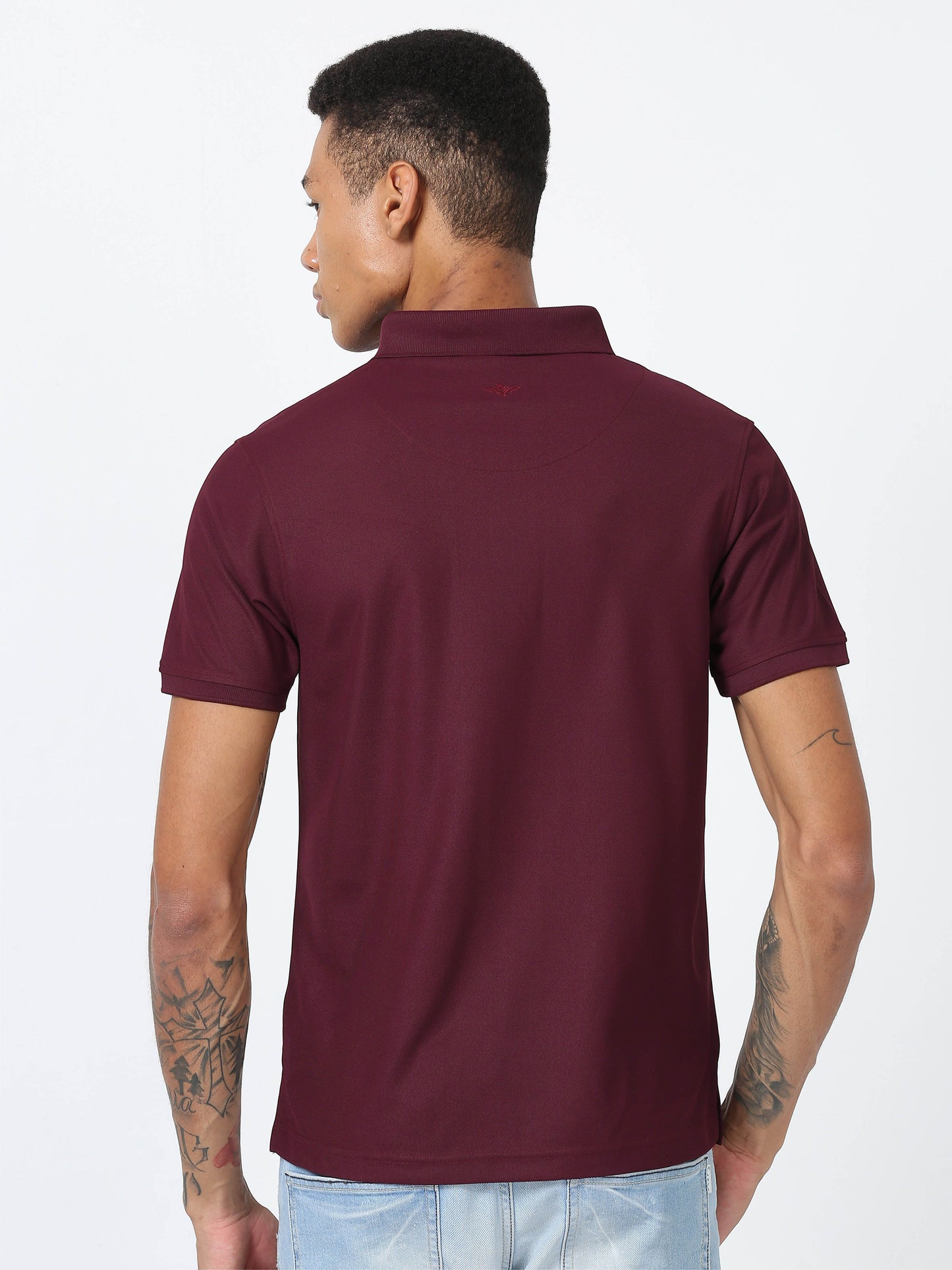 Men Wine Premium Golf Polo T-Shirt | Quick Dry | Stretchable | UV Protected | Wrinkle & Odour-Free
