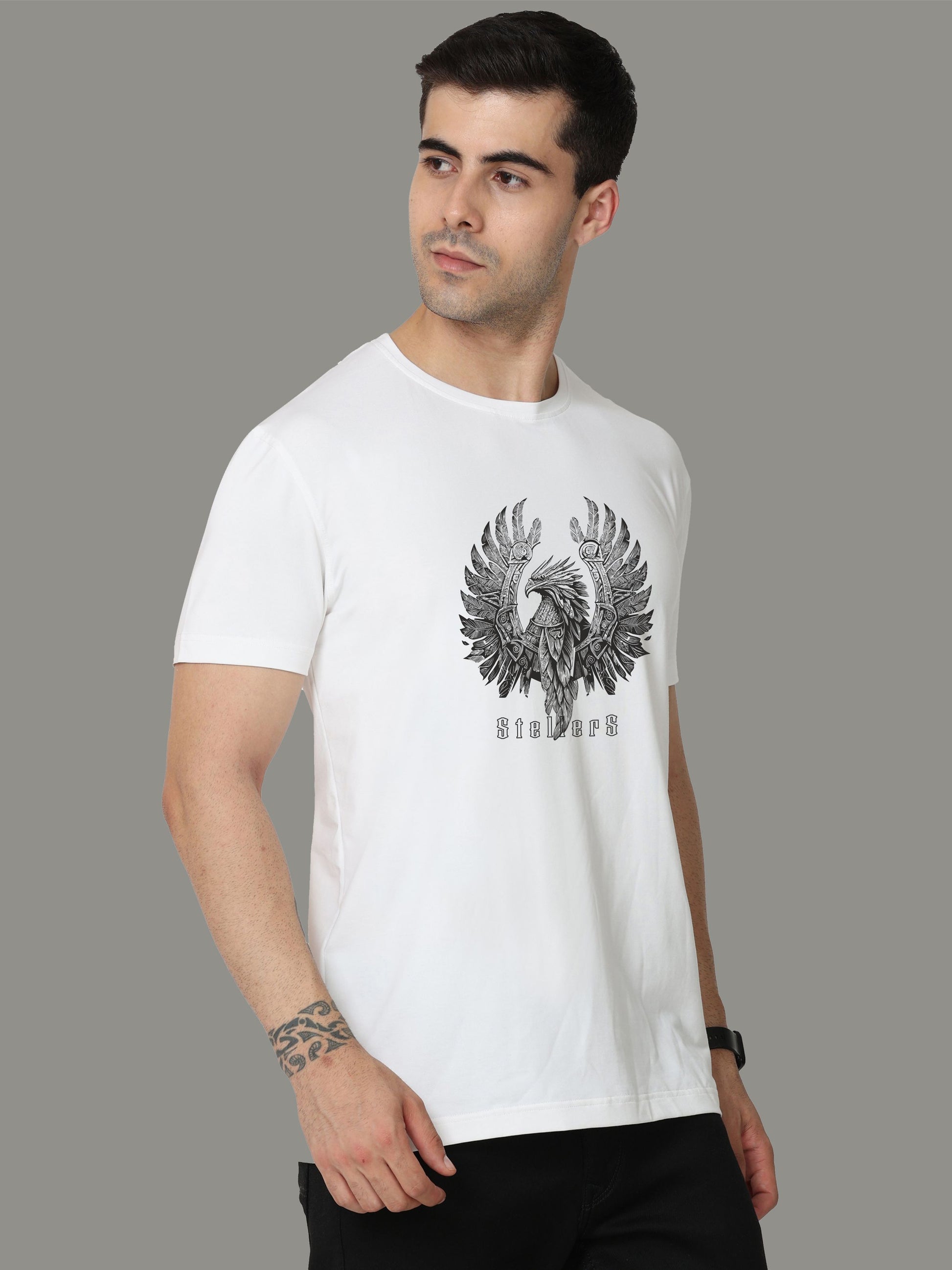 White Warrior Men’s Crew Neck T Shirt