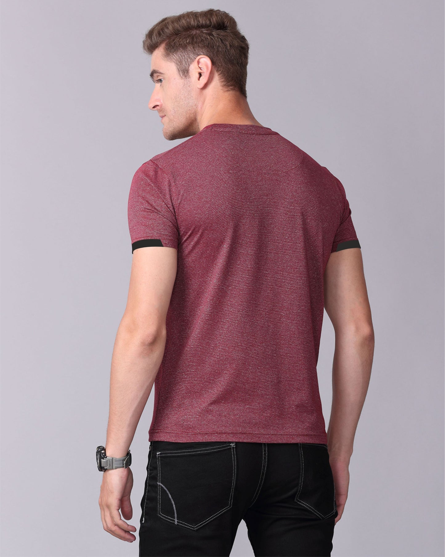 Maroon Men's Round Neck T Shirt