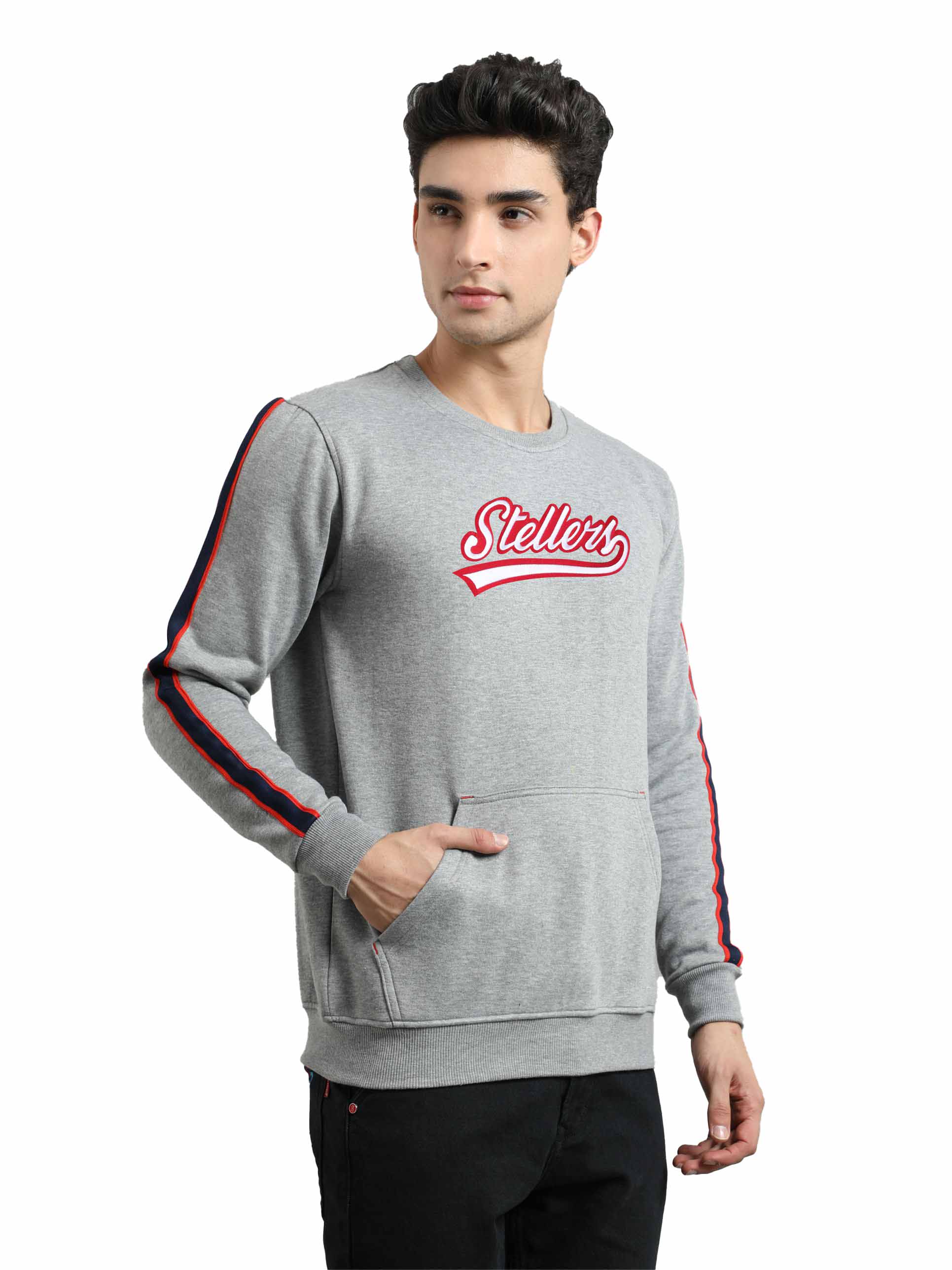 Grey Men's Cotton Crew Neck Sweatshirt