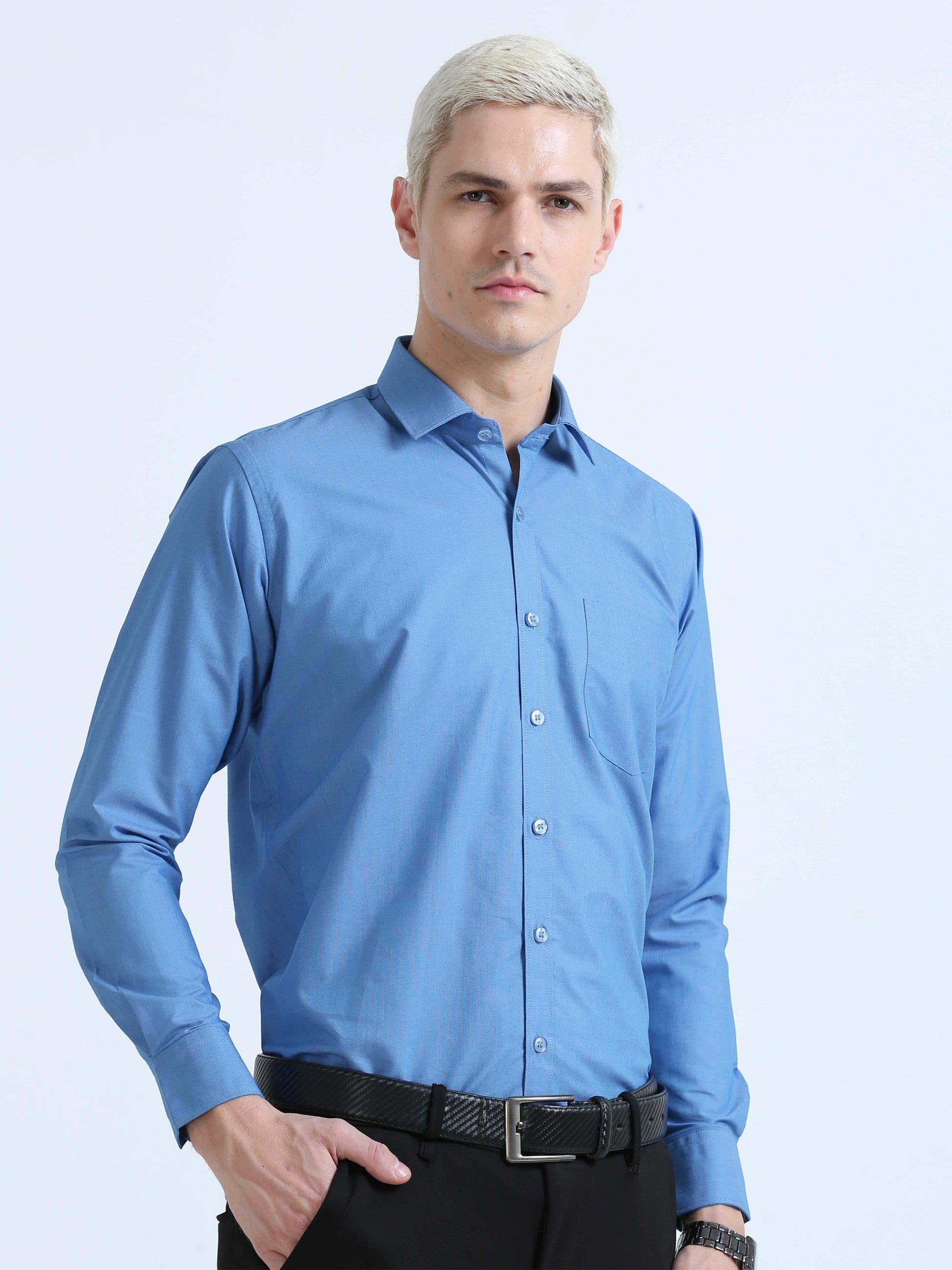 Blue Drap Filla Fill Formal Shirts For Men