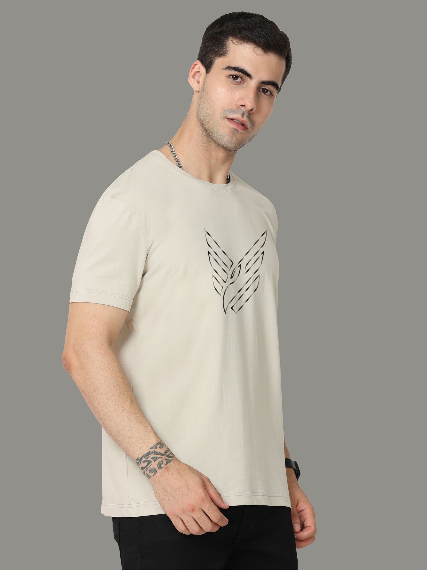 Moose Grey Dot Eagle Men’s Crew Neck T Shirt