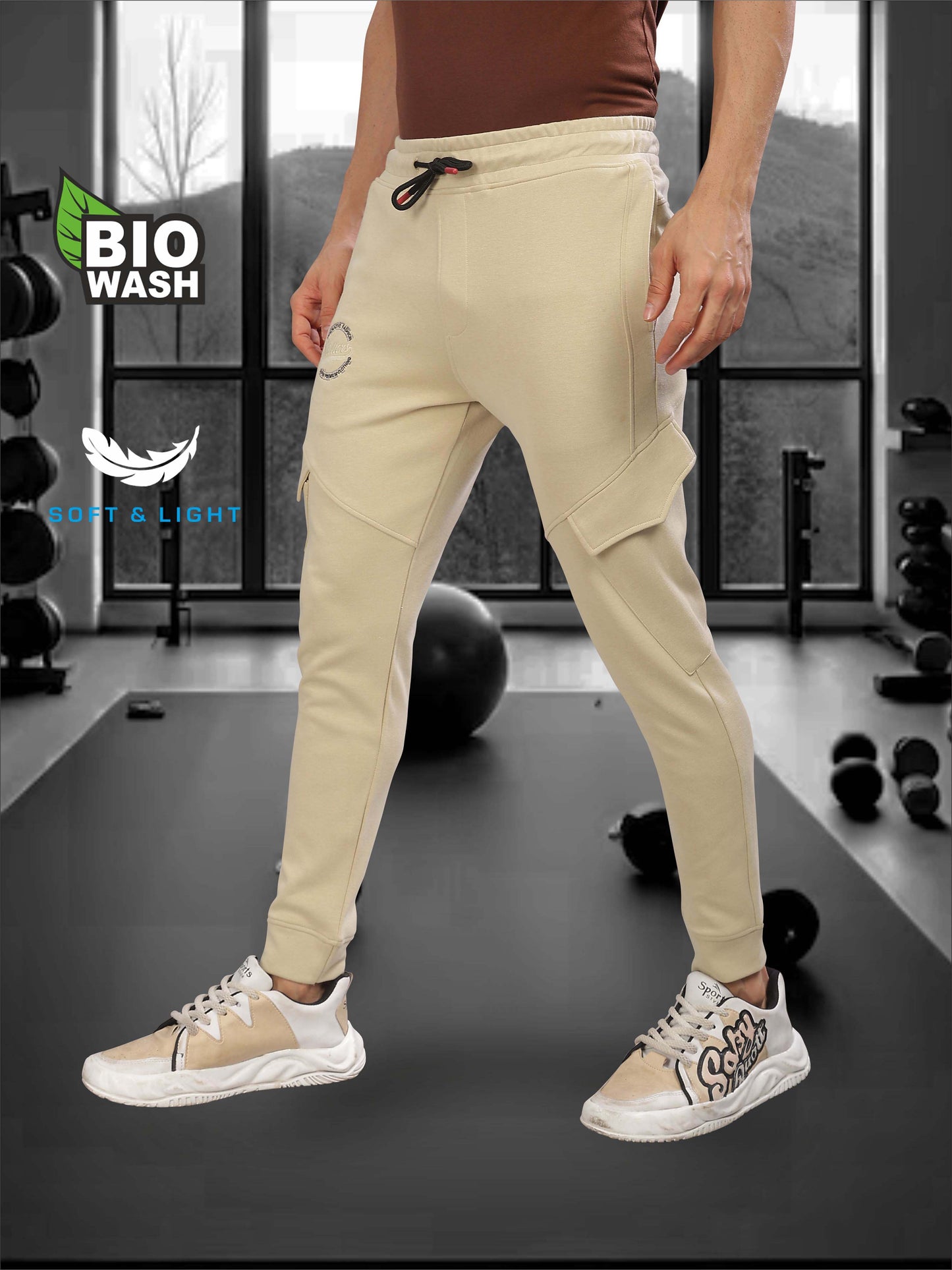 Beige Men's Track Pant