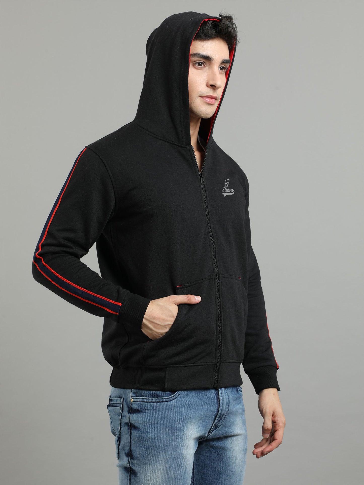 Men's Black Zipper Hoodies