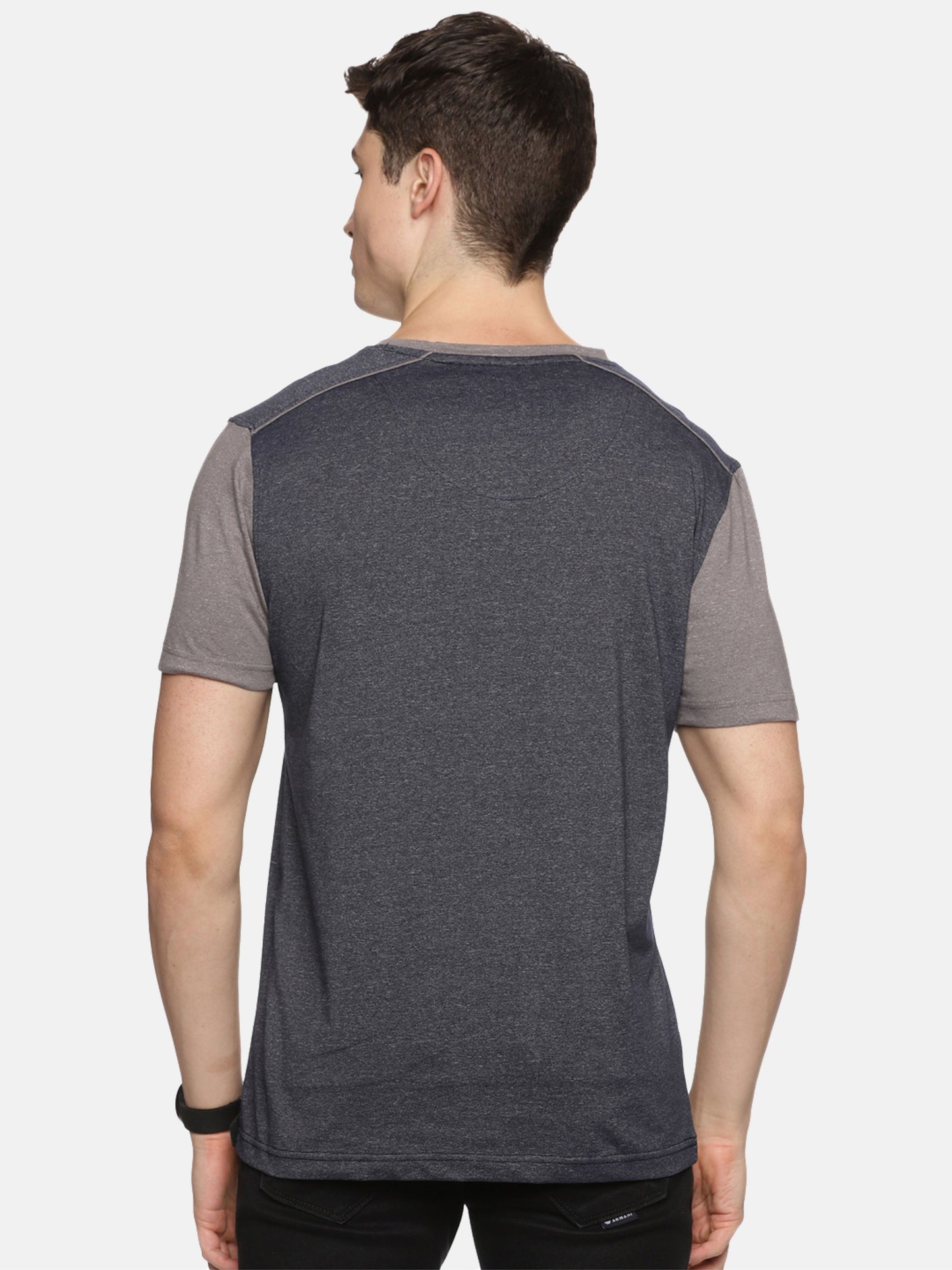 Men's Black Cotton Vee neck t shirts