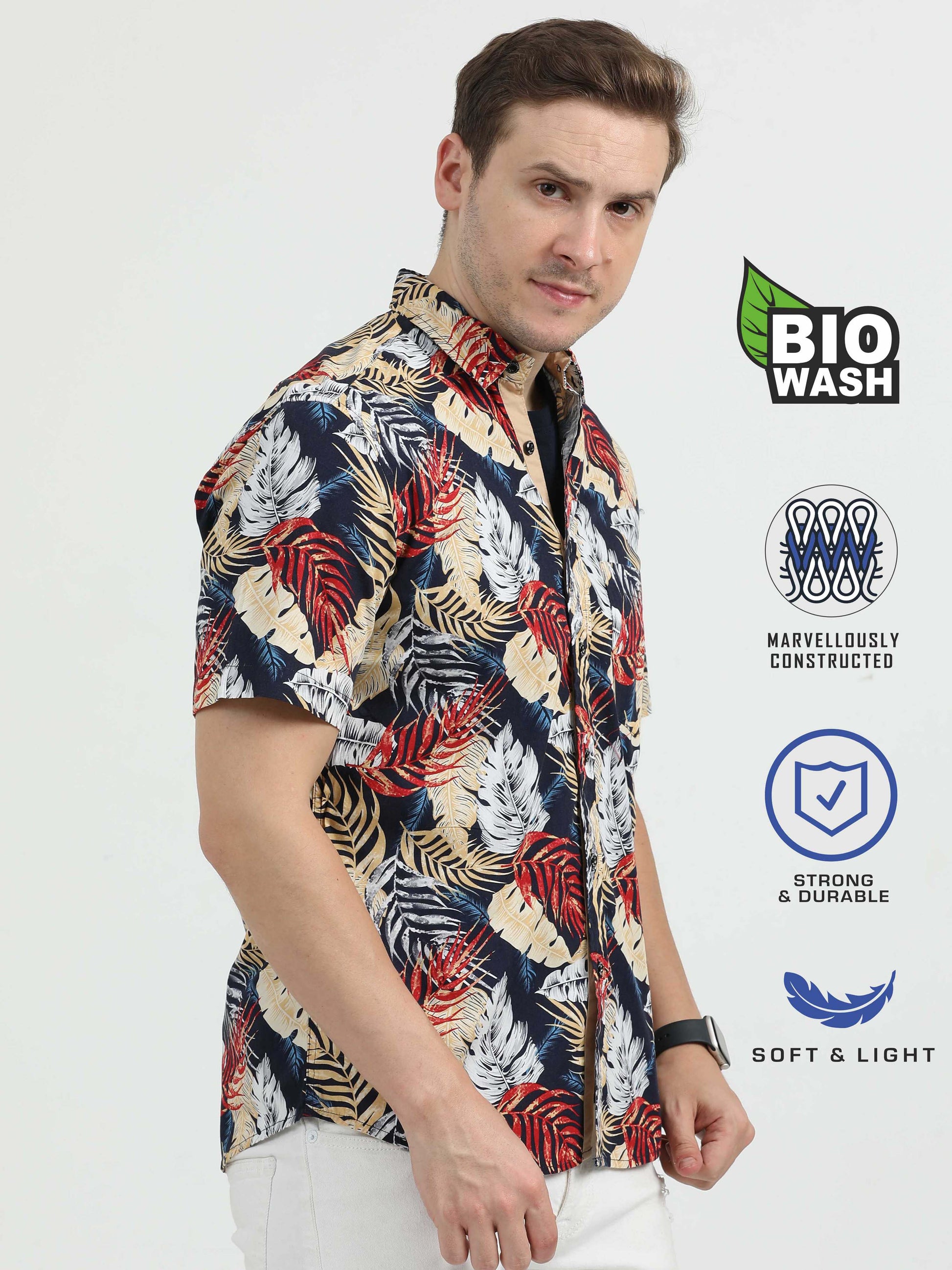 Maroon Printed Casual Shirt for Men