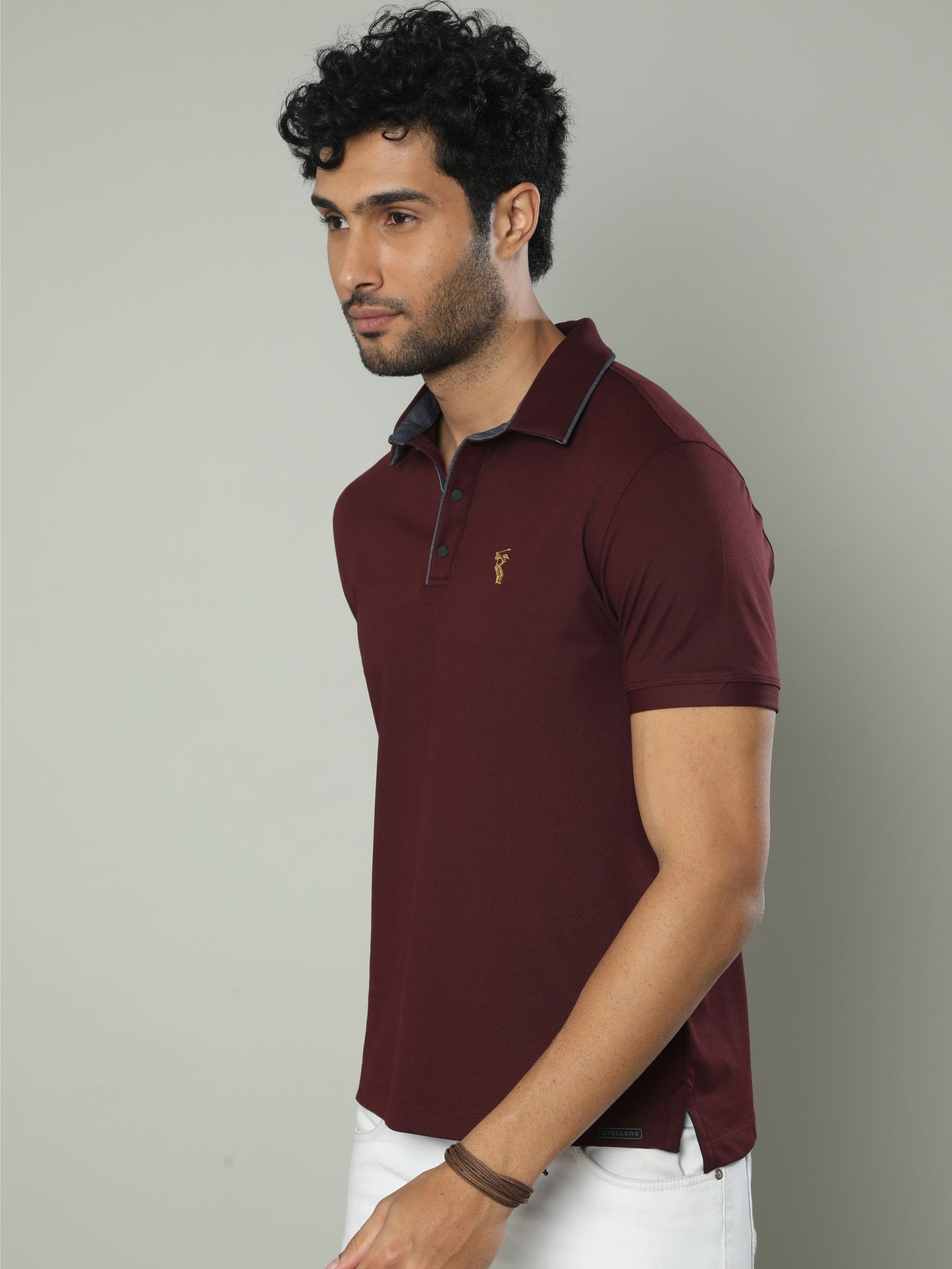 Wine Men Premium SoftBerry PQ Polo T-Shirt