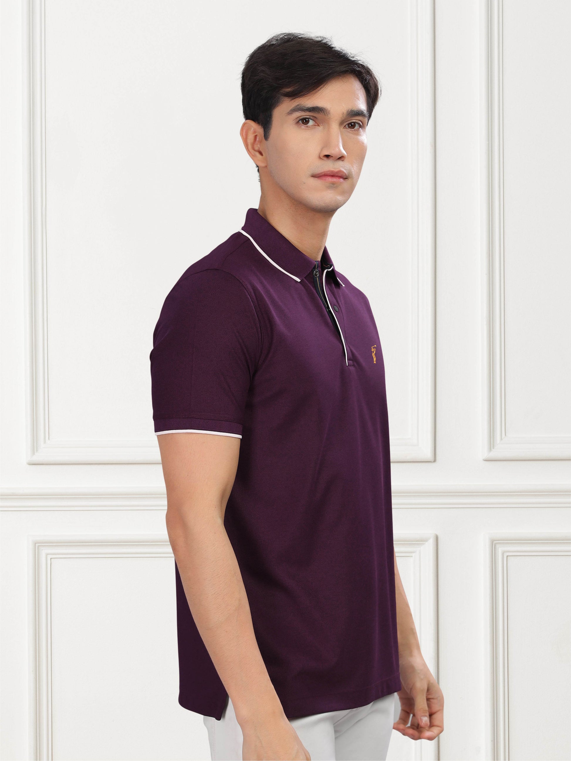 Raspberry Men's Tipping Polo T-Shirt
