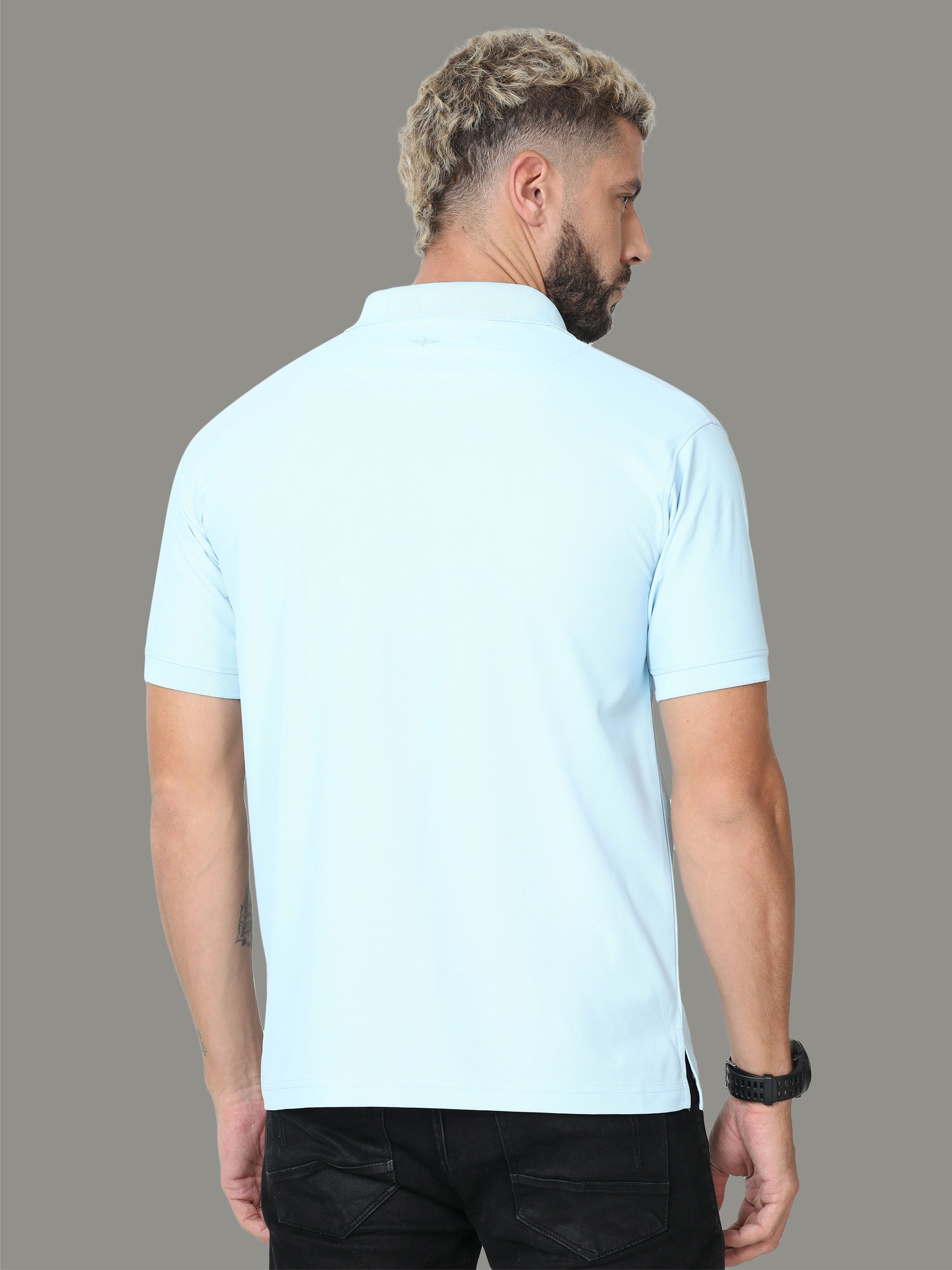 Ice Blue Polo T Shirt for Men