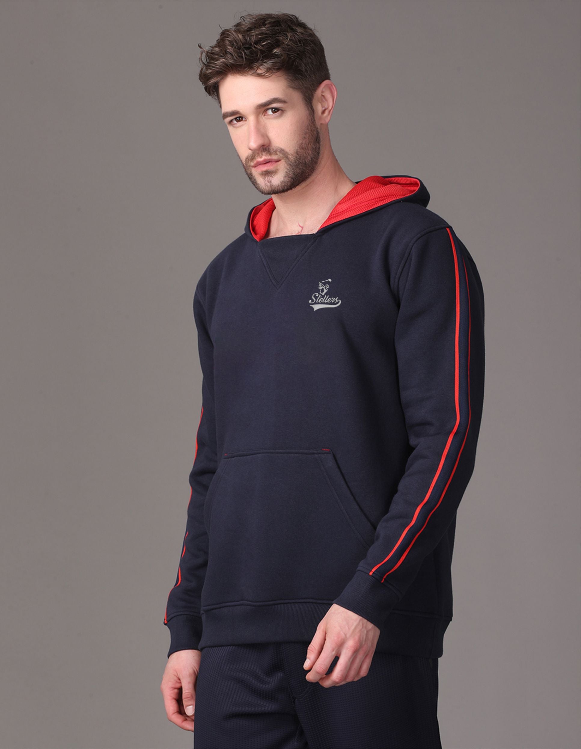 Navy Blue Zipper hoodies for men Online 
